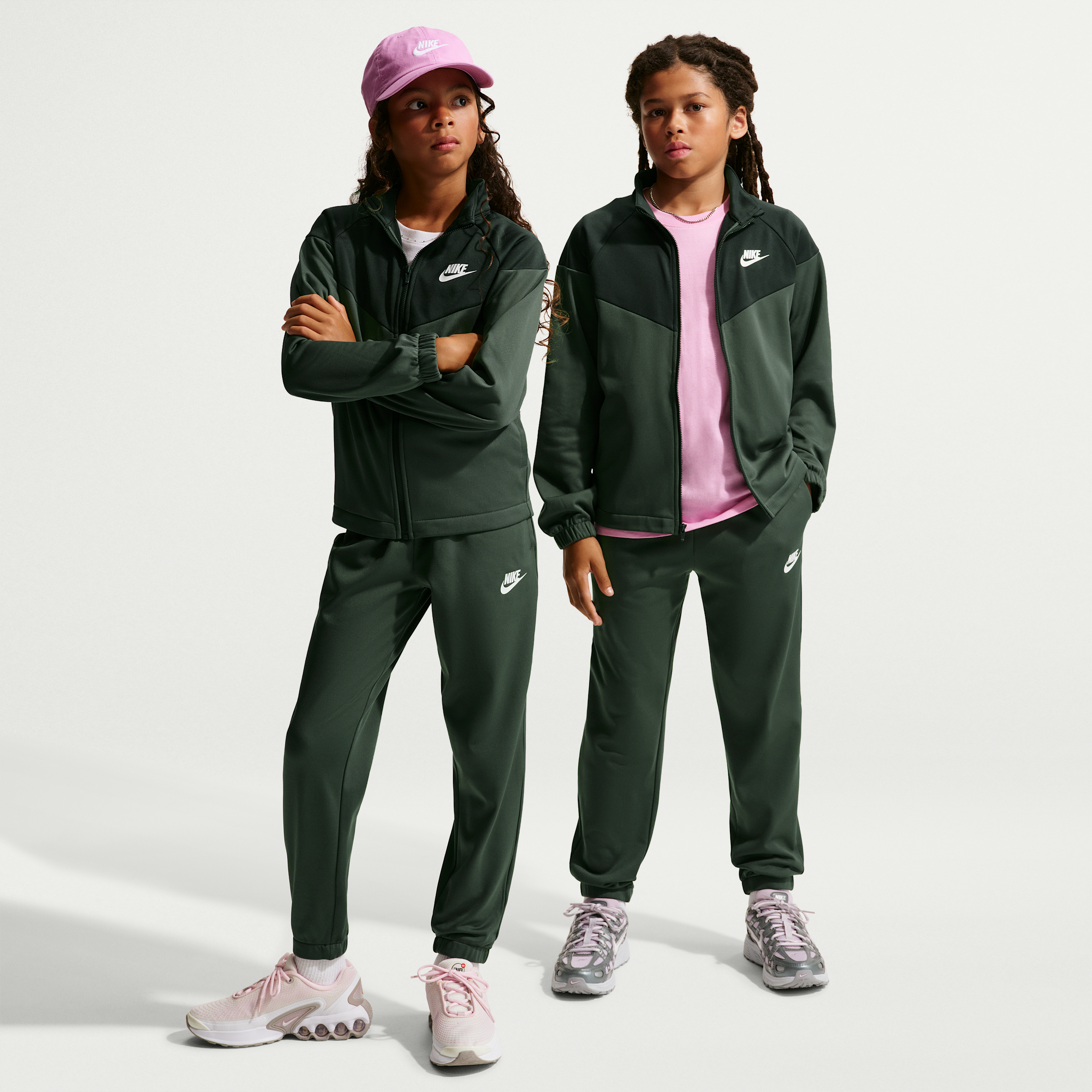 Nike Sportswear Big Kids Dri-fit Tracksuit, 2 Piece Set - Camo Green/Black Spruce/White