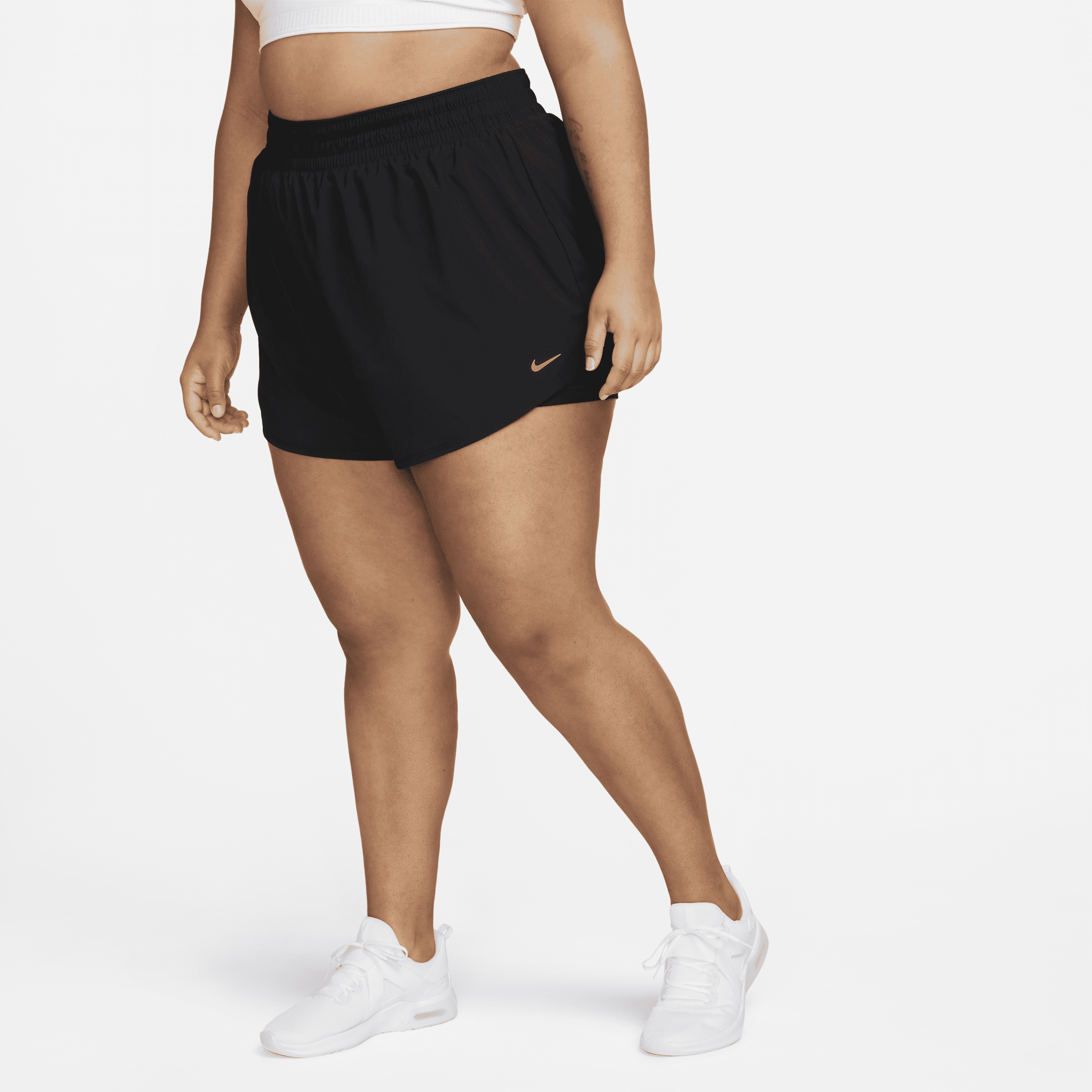 Shop Nike Women's Dri-fit One High-waisted 3" 2-in-1 Shorts (plus Size) In Black