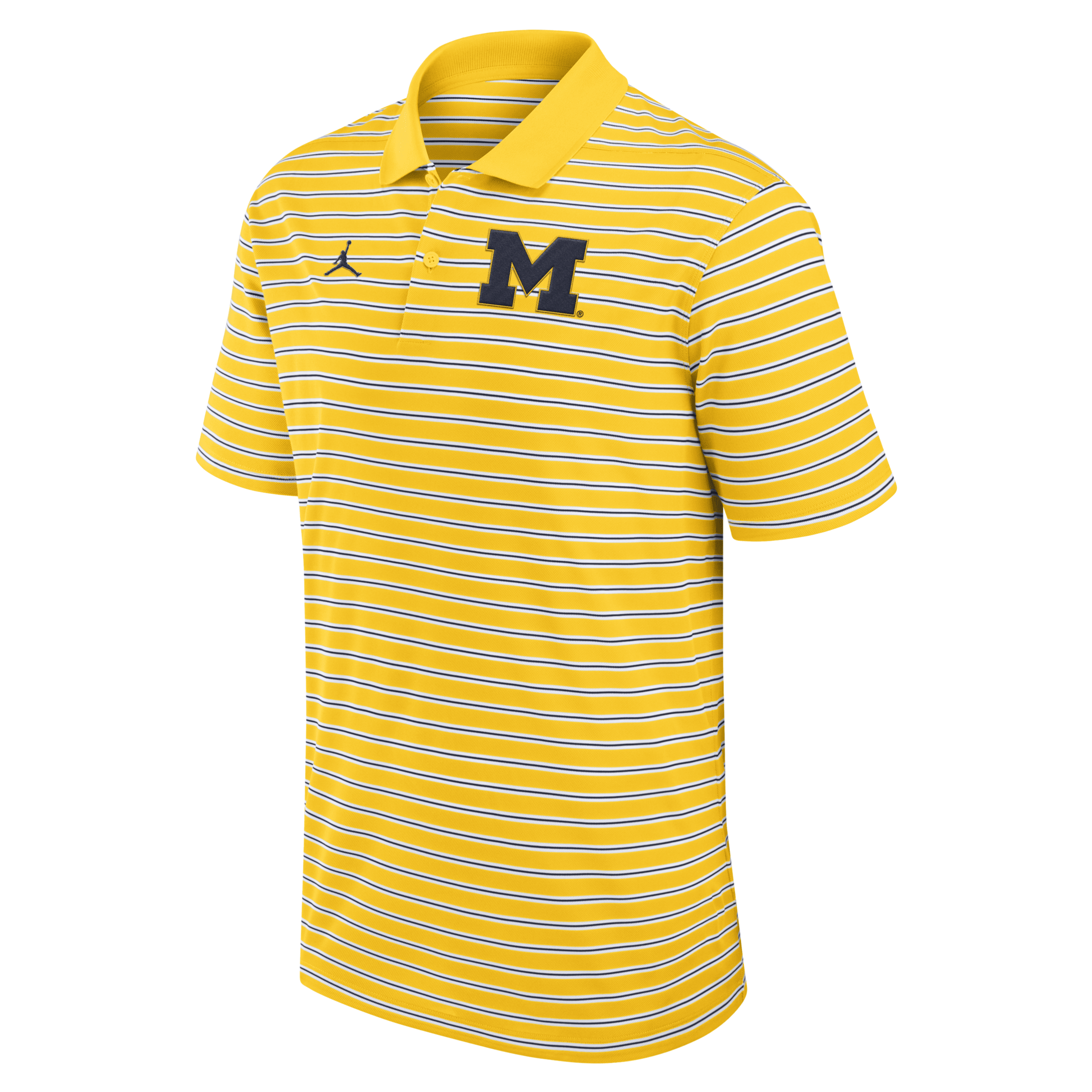 Michigan Wolverines Primetime Victory Striped Nike Men's Dri-FIT College Polo in Yellow | CLF24PO0JLXQX7-MIC
