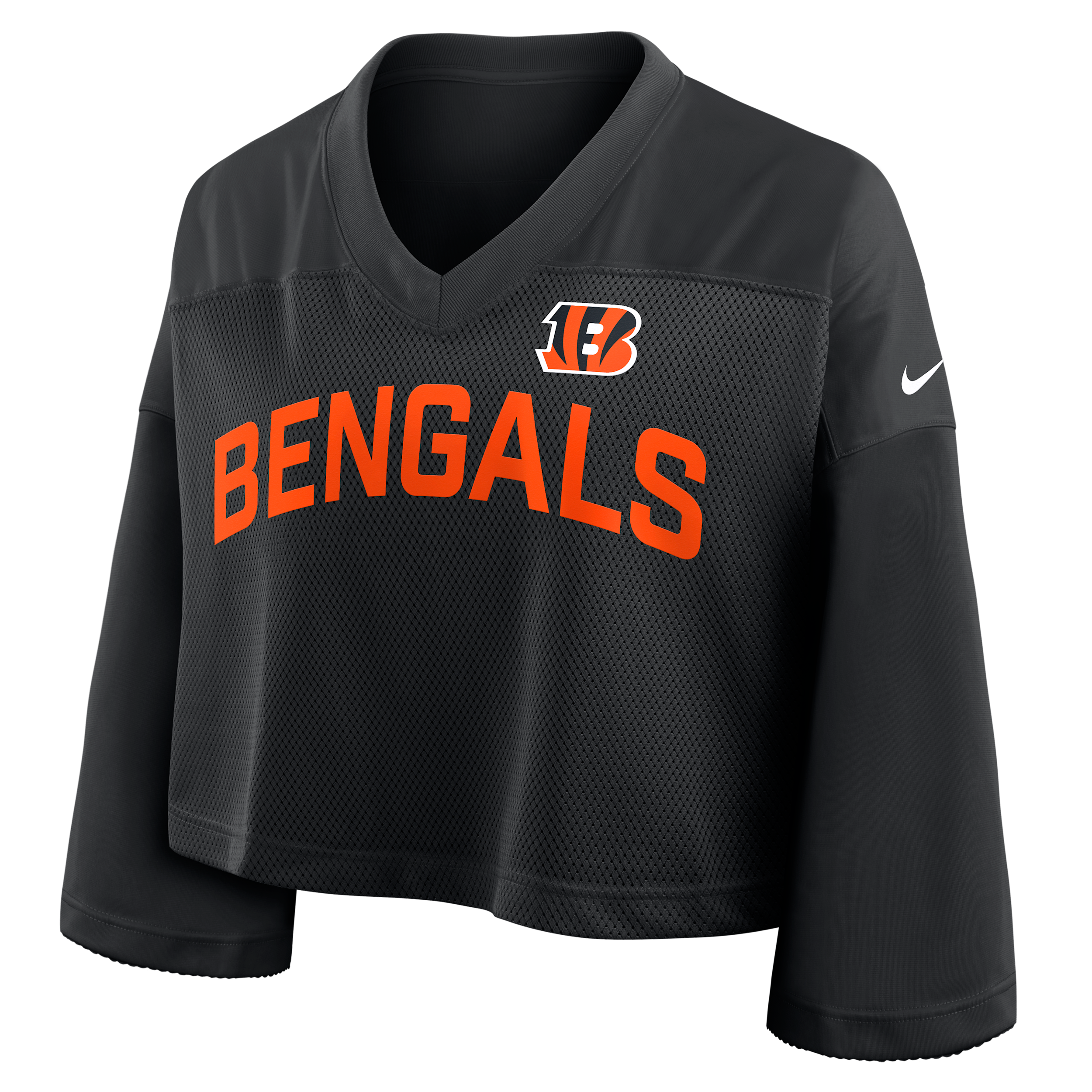 Nike Cincinnati Bengals Wide Receiver Jersey Fashion Women's Dri-fit Nfl Cropped Top In Black