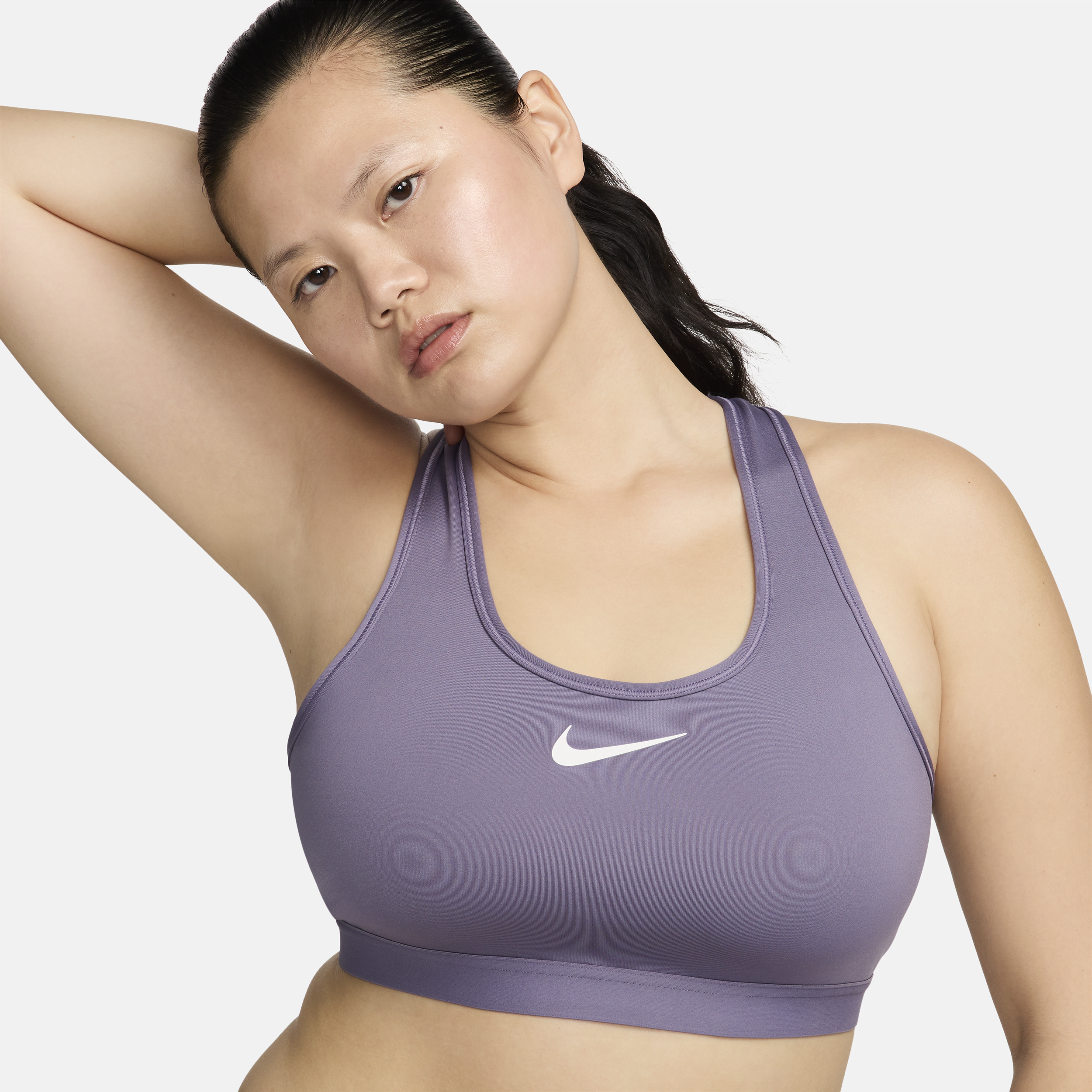 Shop Nike Women's Swoosh High Support Non-padded Adjustable Sports Bra In Purple