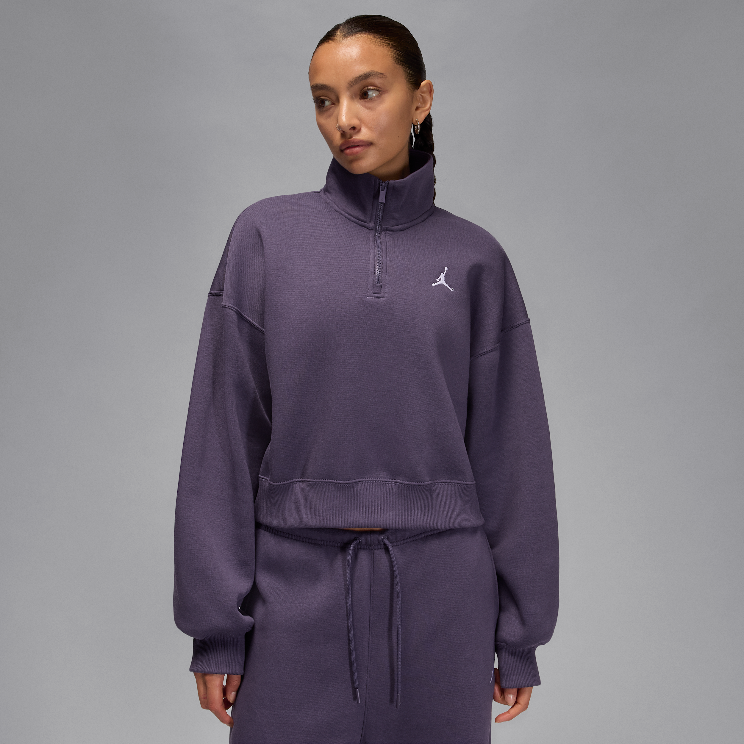 Jordan Women's  Brooklyn Fleece 1/4-zip Top In Purple