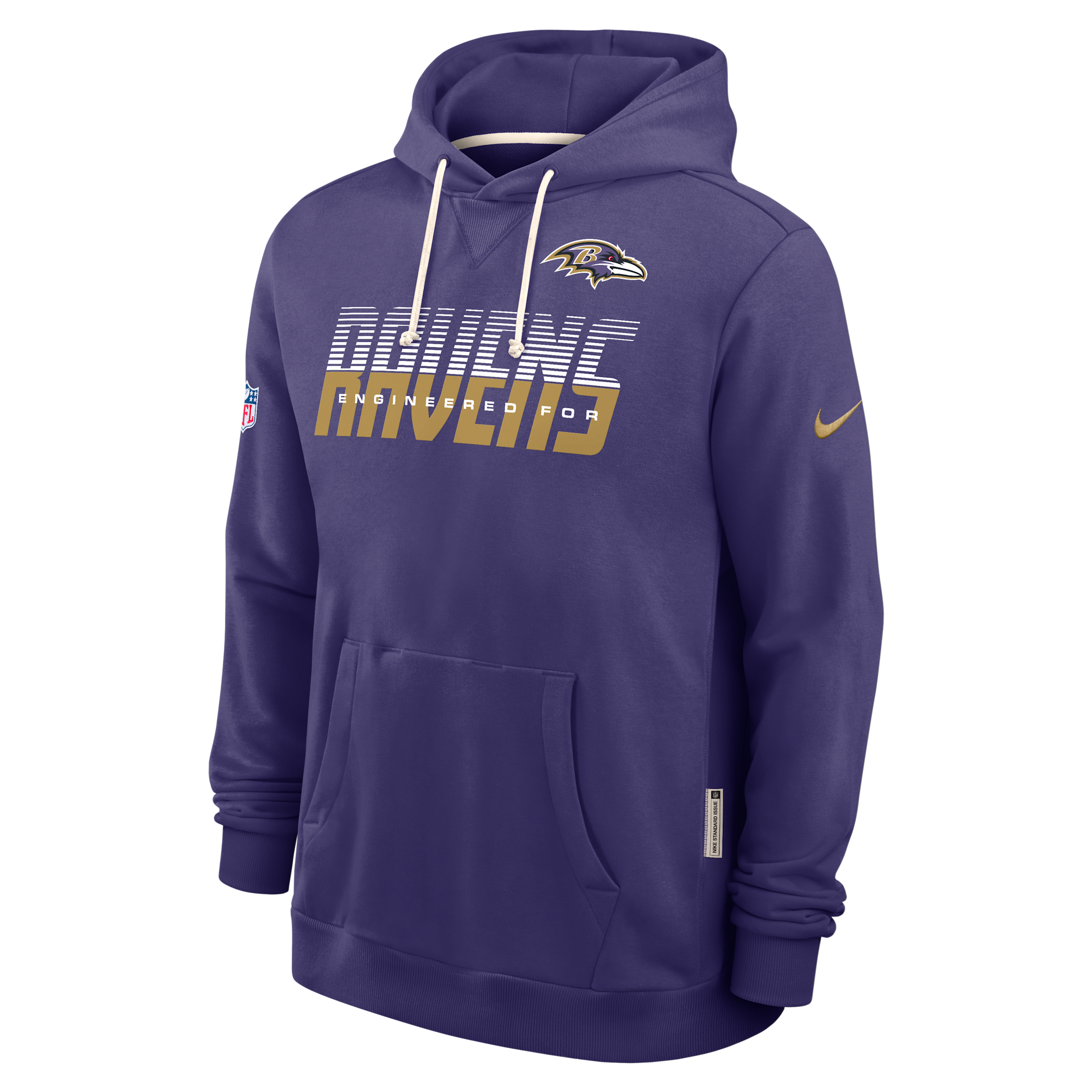 Baltimore Ravens Sideline Standard Issue Nike Men's Dri-FIT NFL Pullover Hoodie in Purple | 03AZ52M8G-SX8