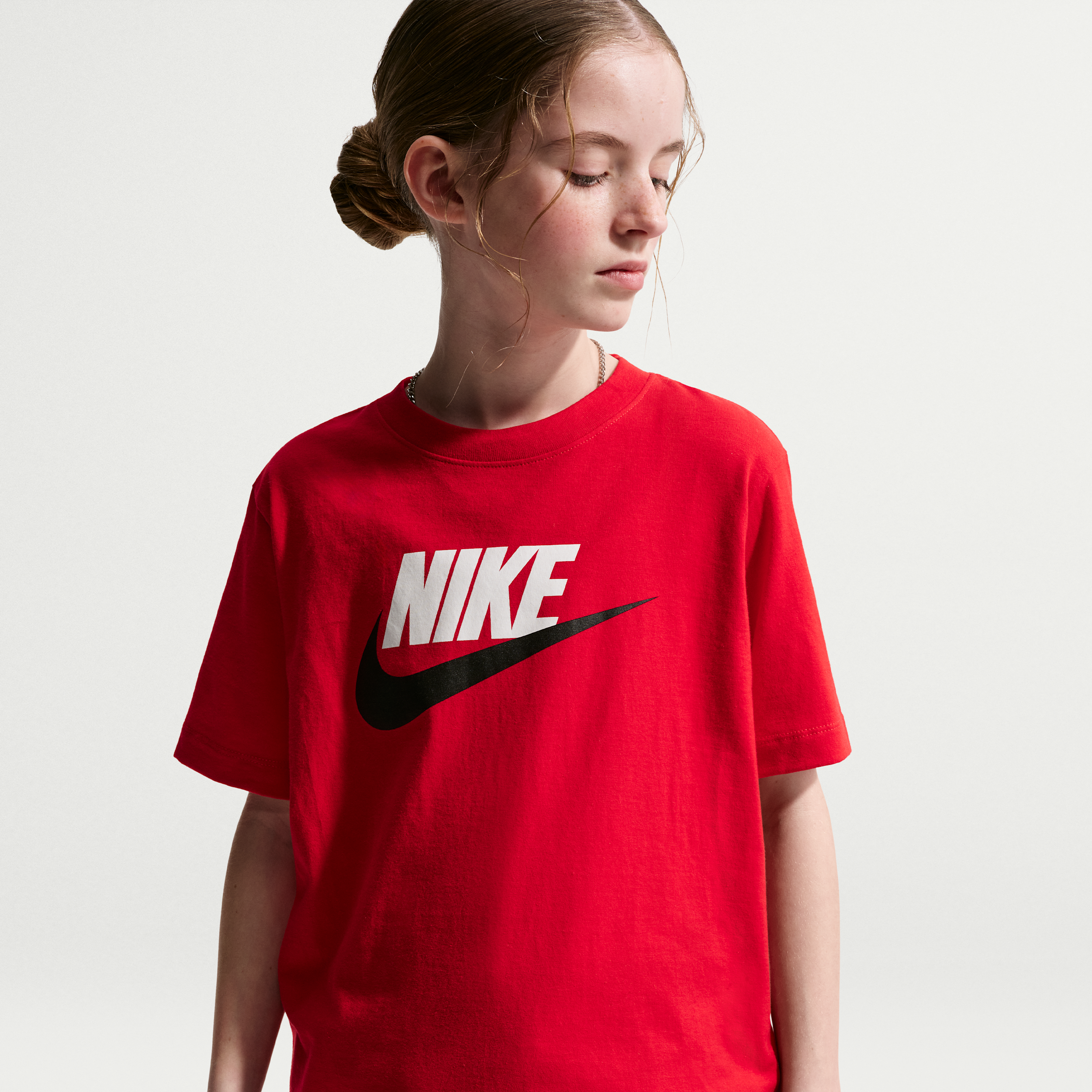 Nike Sportswear Big Kids' T-Shirt in Red | FZ5178-658