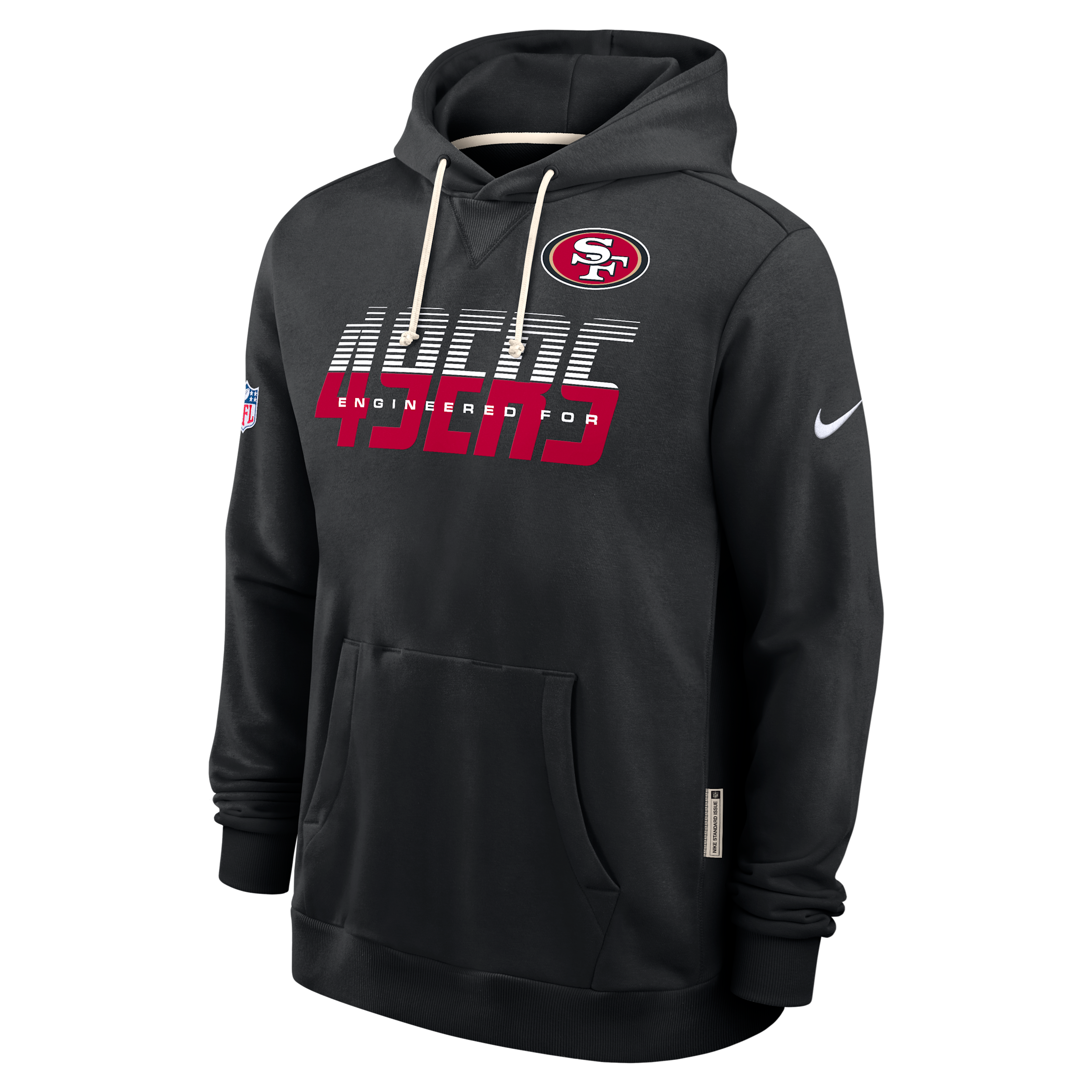 San Francisco 49ers Sideline Standard Issue Nike Men's Dri-FIT NFL Pullover Hoodie in Black | 03AZ00A9B-SX8
