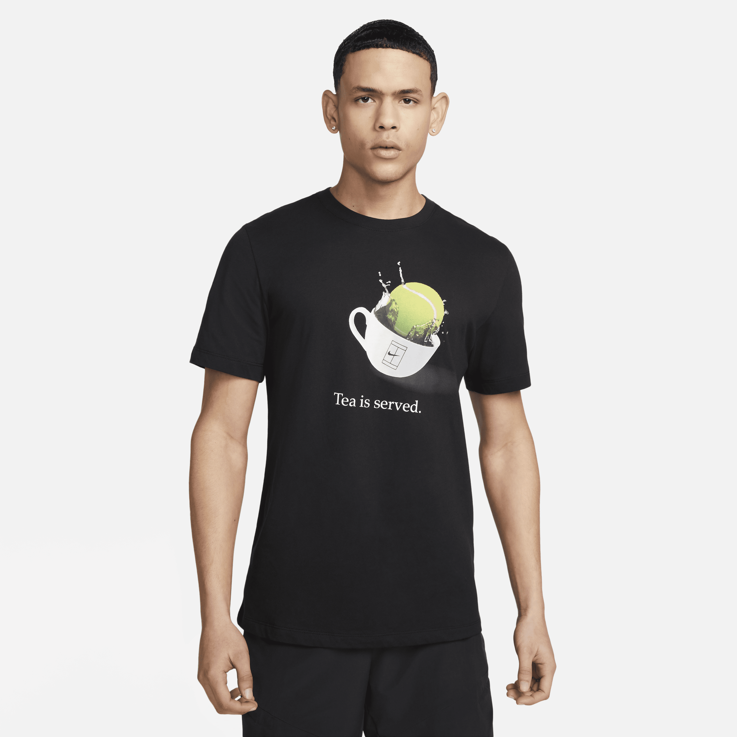 Nike Men's Court Dri-fit Tennis T-shirt In Black