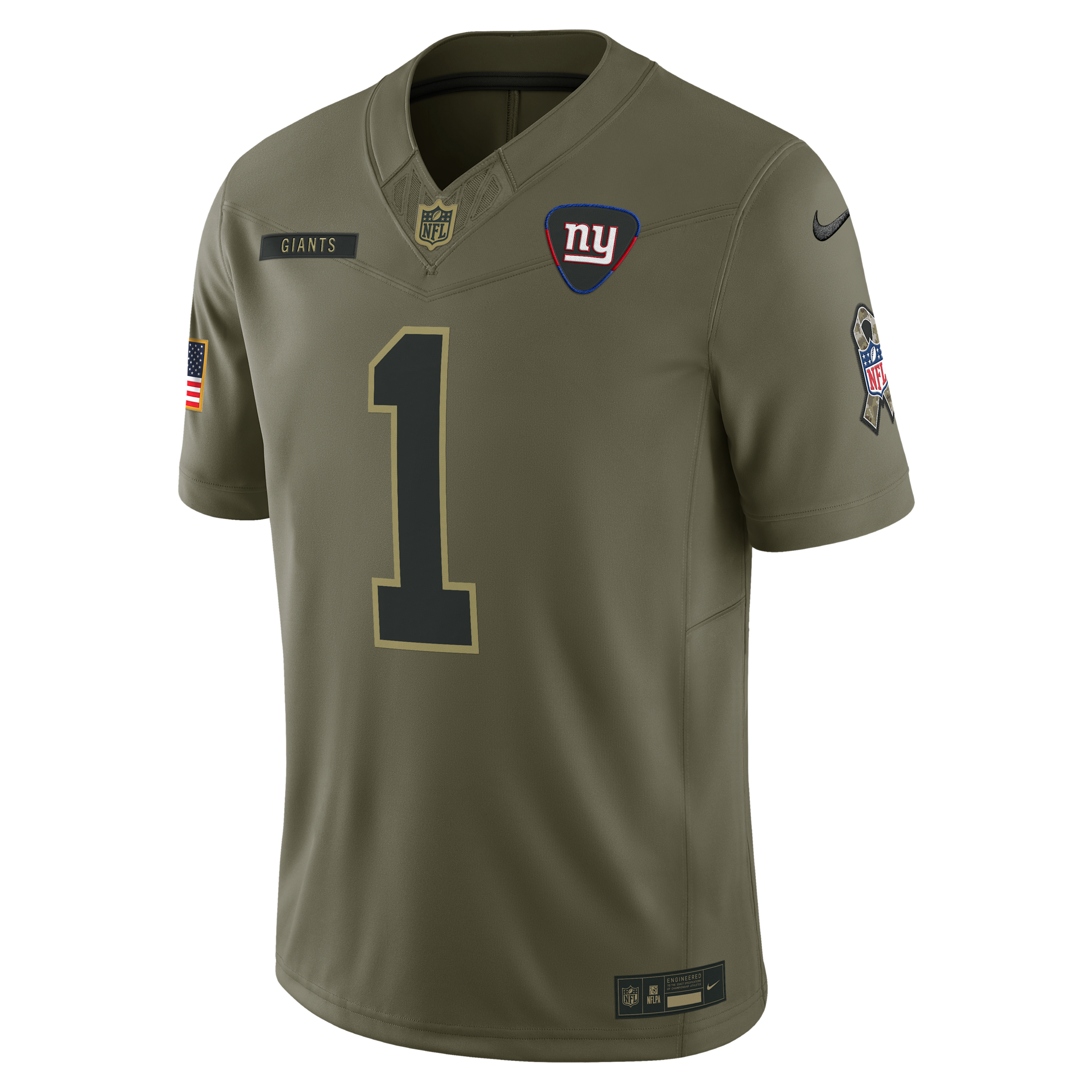 Nike Malik Nabers New York Giants Salute To Service  Men's Dri-fit Nfl Limited Jersey In Green