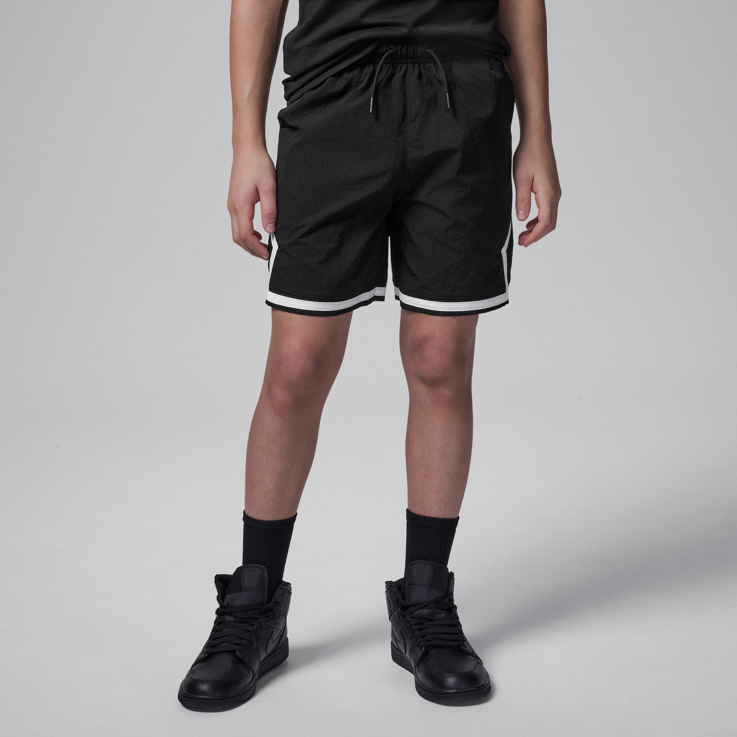 Jordan Big Kids' Poolside Woven Diamond Shorts In Black