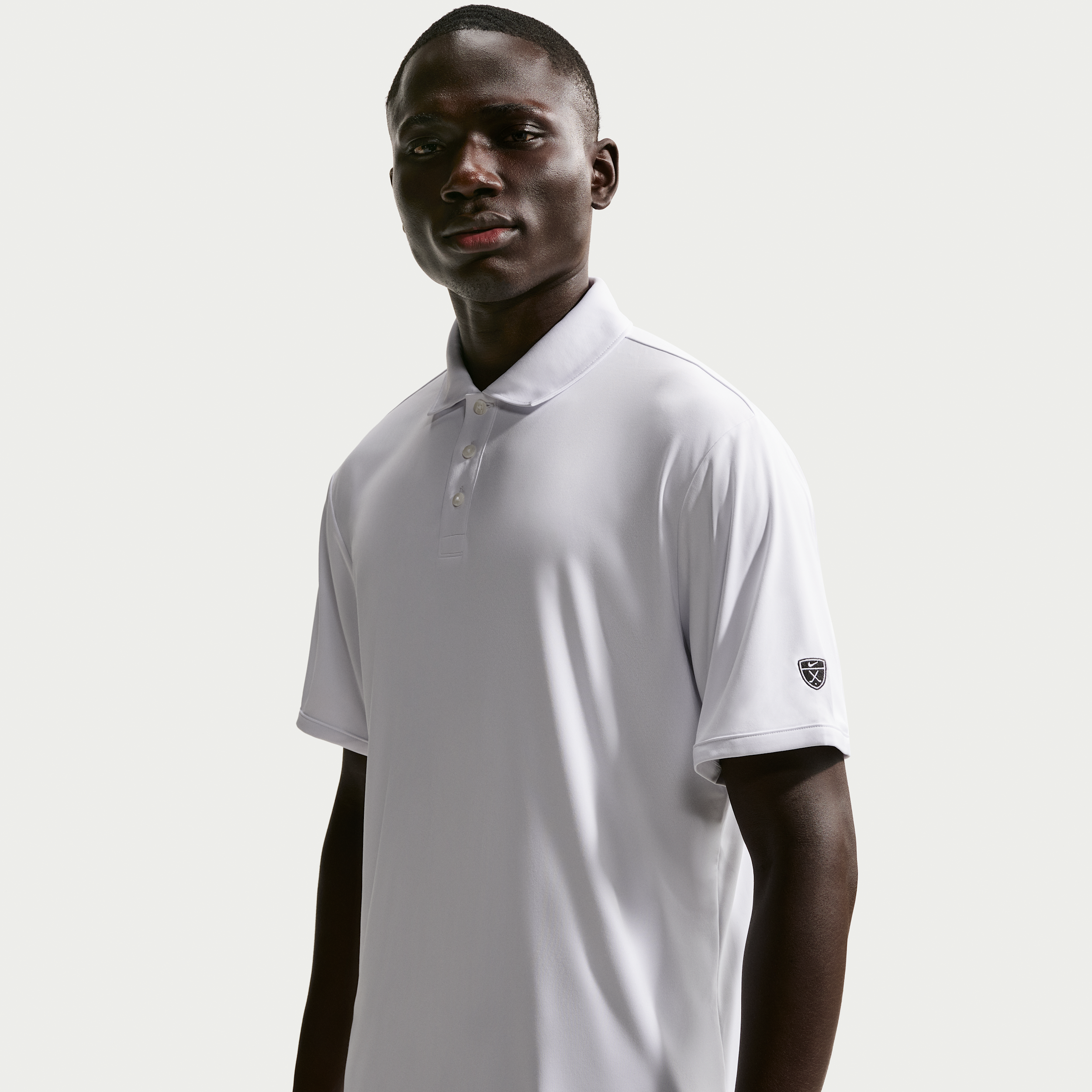 Nike Men's Par Dri-FIT Sleeve Logo Golf Polo in White | IQ7023-100