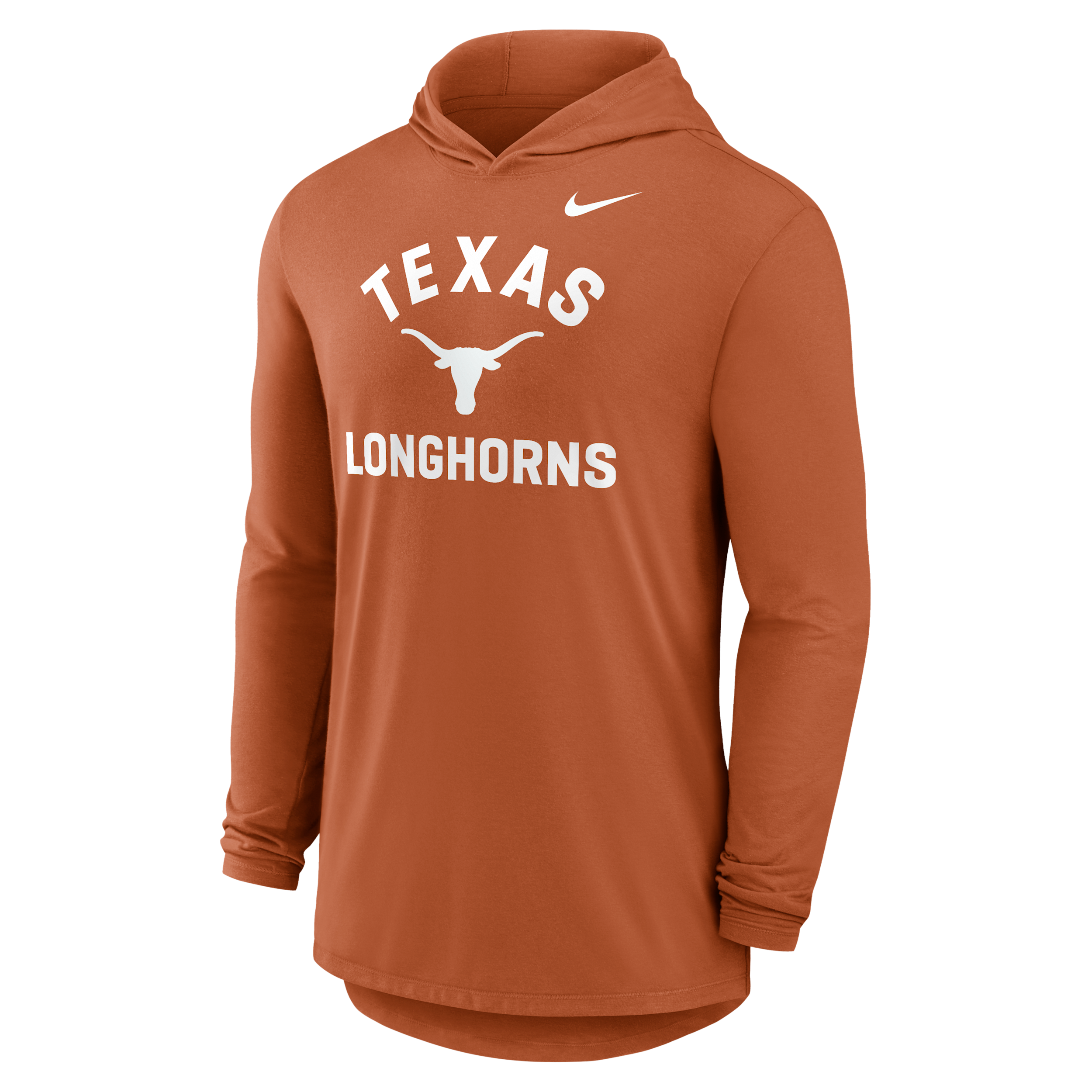 Nike Men's Texas Orange Texas Longhorns Primetime Arch Tri-Blend Dri-FITLong sleeves Hooded T-Shirt - Texas Orange