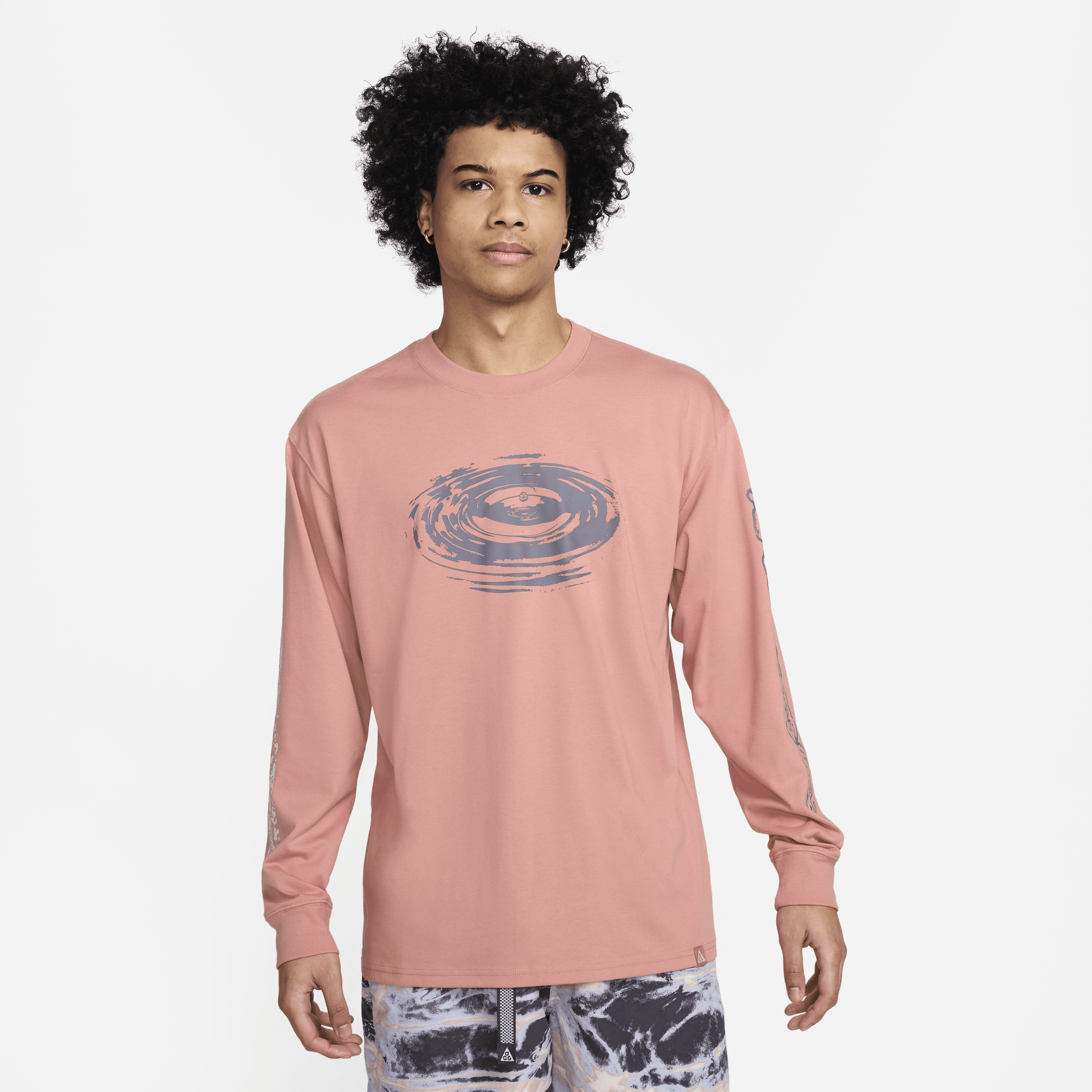 Shop Nike Men's  Acg Dri-fit Long-sleeve T-shirt In Pink