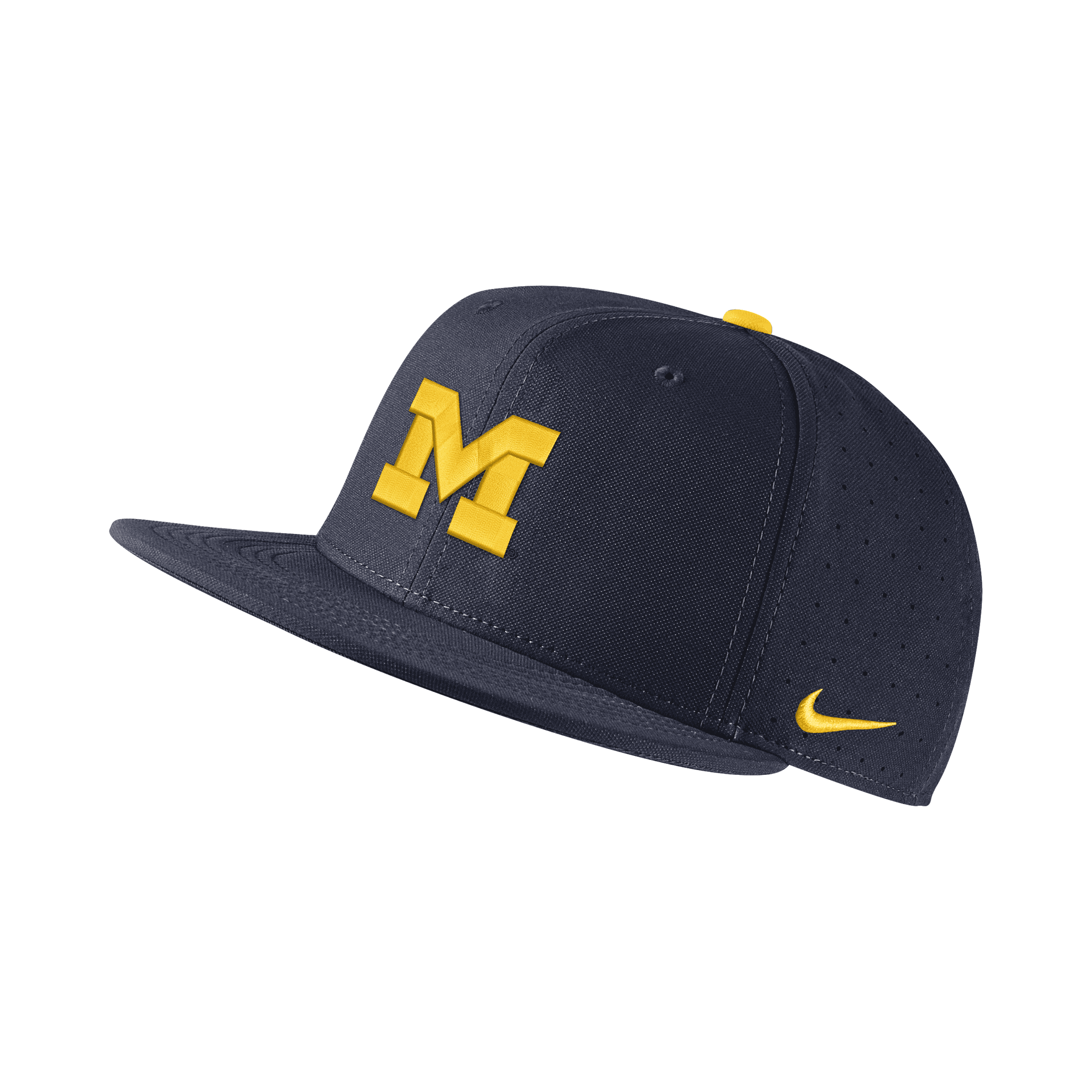 Nike Michigan  Unisex College Fitted Baseball Hat In Blue