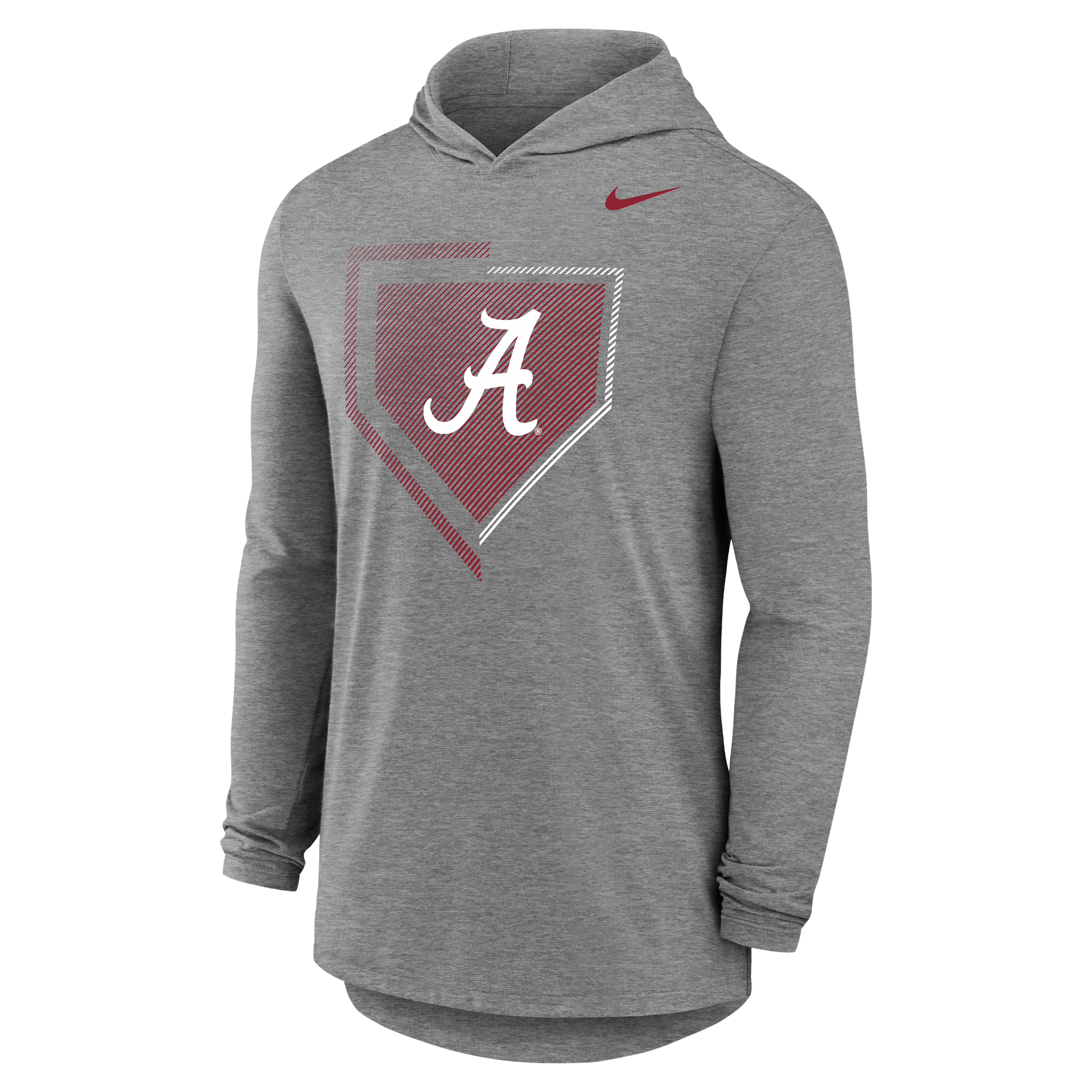 Nike Men's College (Alabama Crimson Tide) Long-Sleeve Hooded Baseball T-Shirt in Grey | M12173P967BAMA-DGH