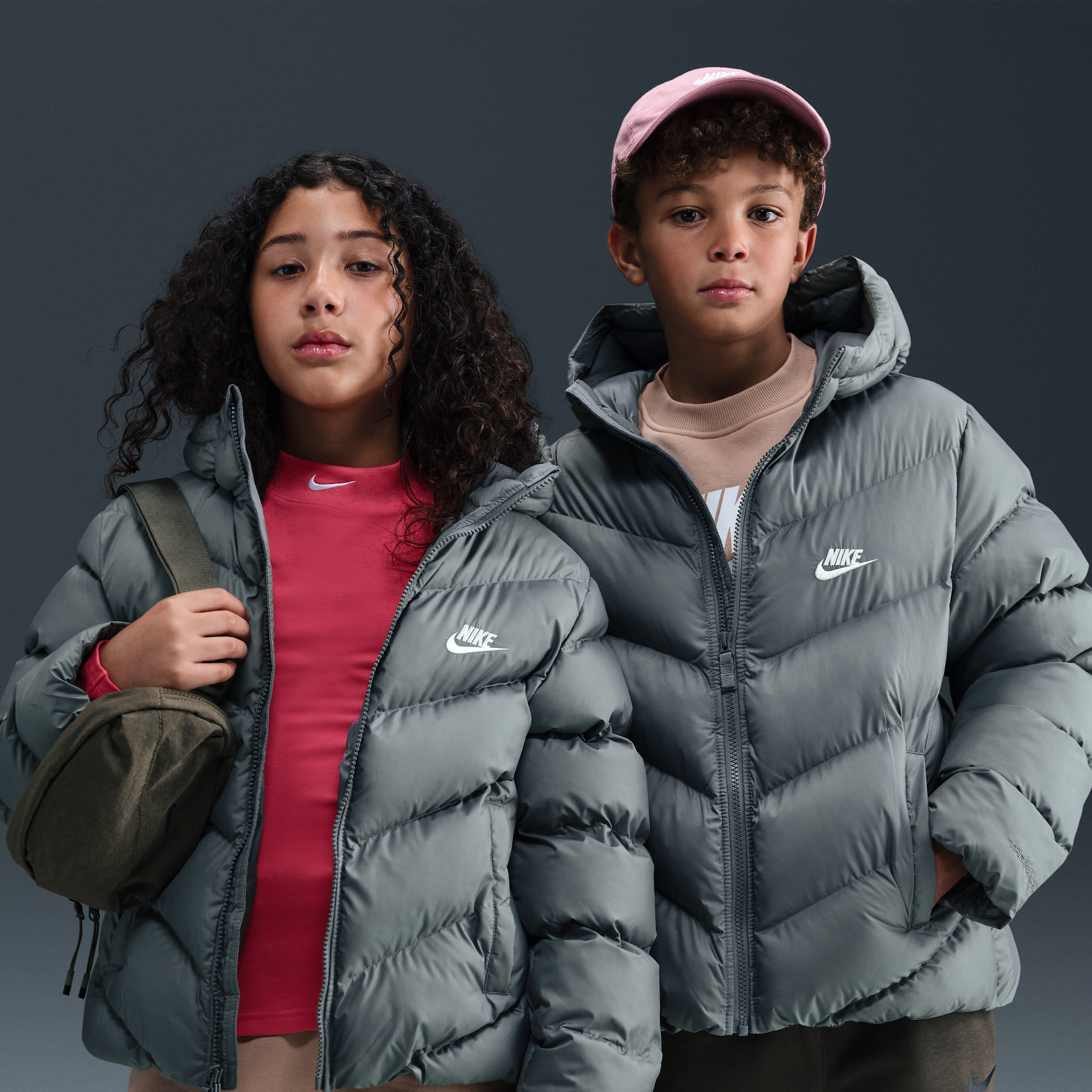Nike Sportswear All Day Play Big Kids' Therma-fit Loose-fit Puffer Jacket In Blue