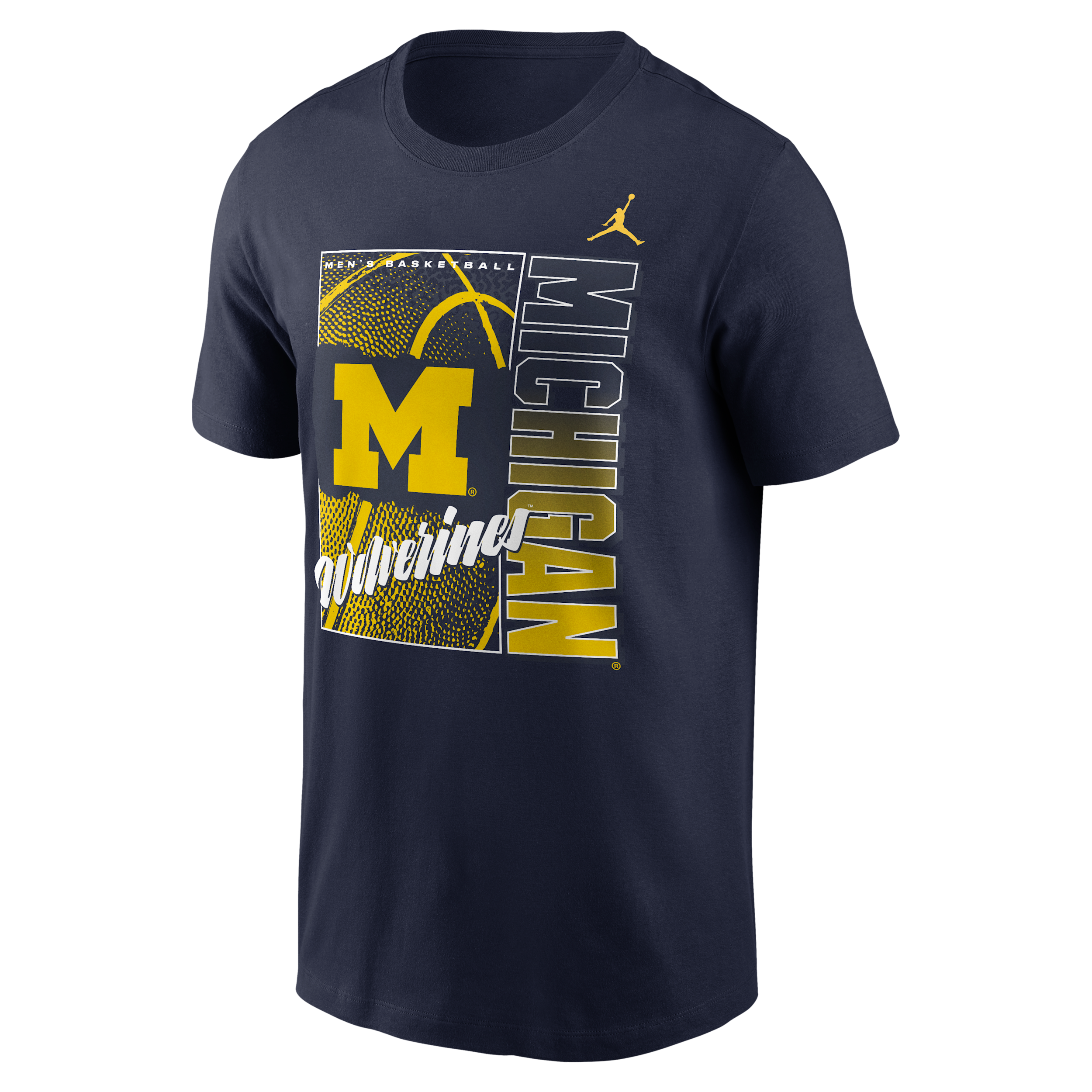 Men's Michigan Basketball Refresh Jordan Brand College T-Shirt in Blue | N19941SMWN-Y0C