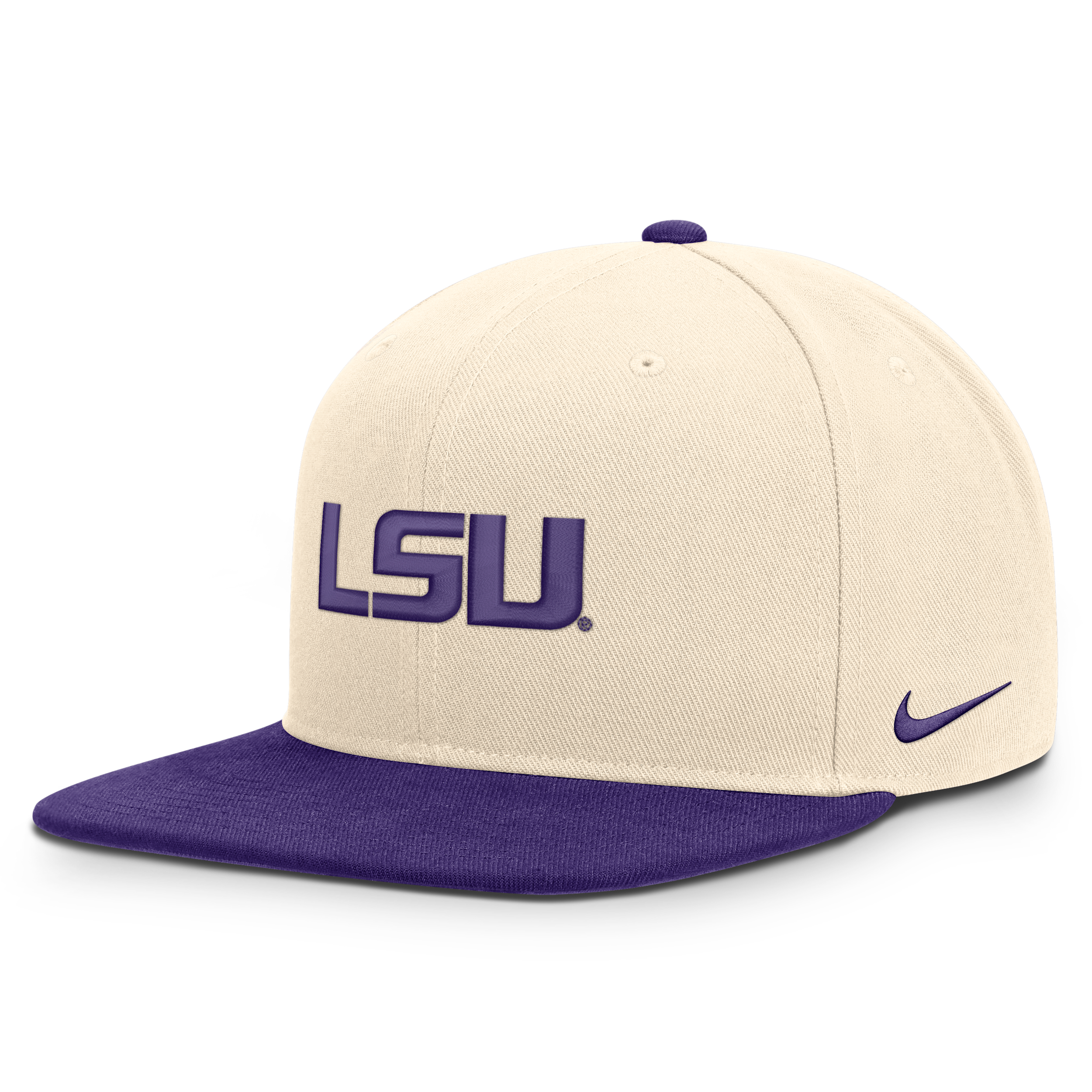 Nike Men's and Women's Natural/Purple Lsu Tigers Campus Prep Snapback Hat - Natural, Purple