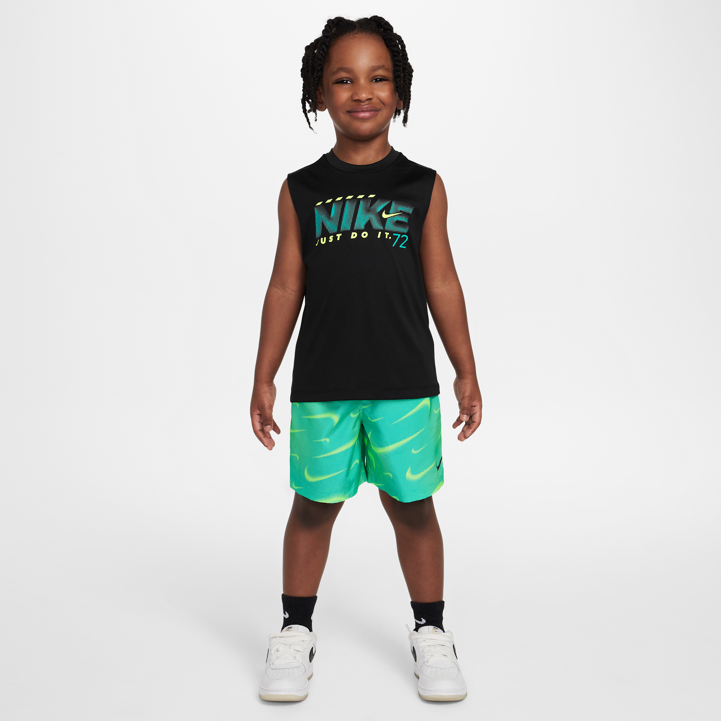 NIKE DRI-FIT LITTLE KIDS' RHYTHM PRINTED 2-PIECE SHORTS SET