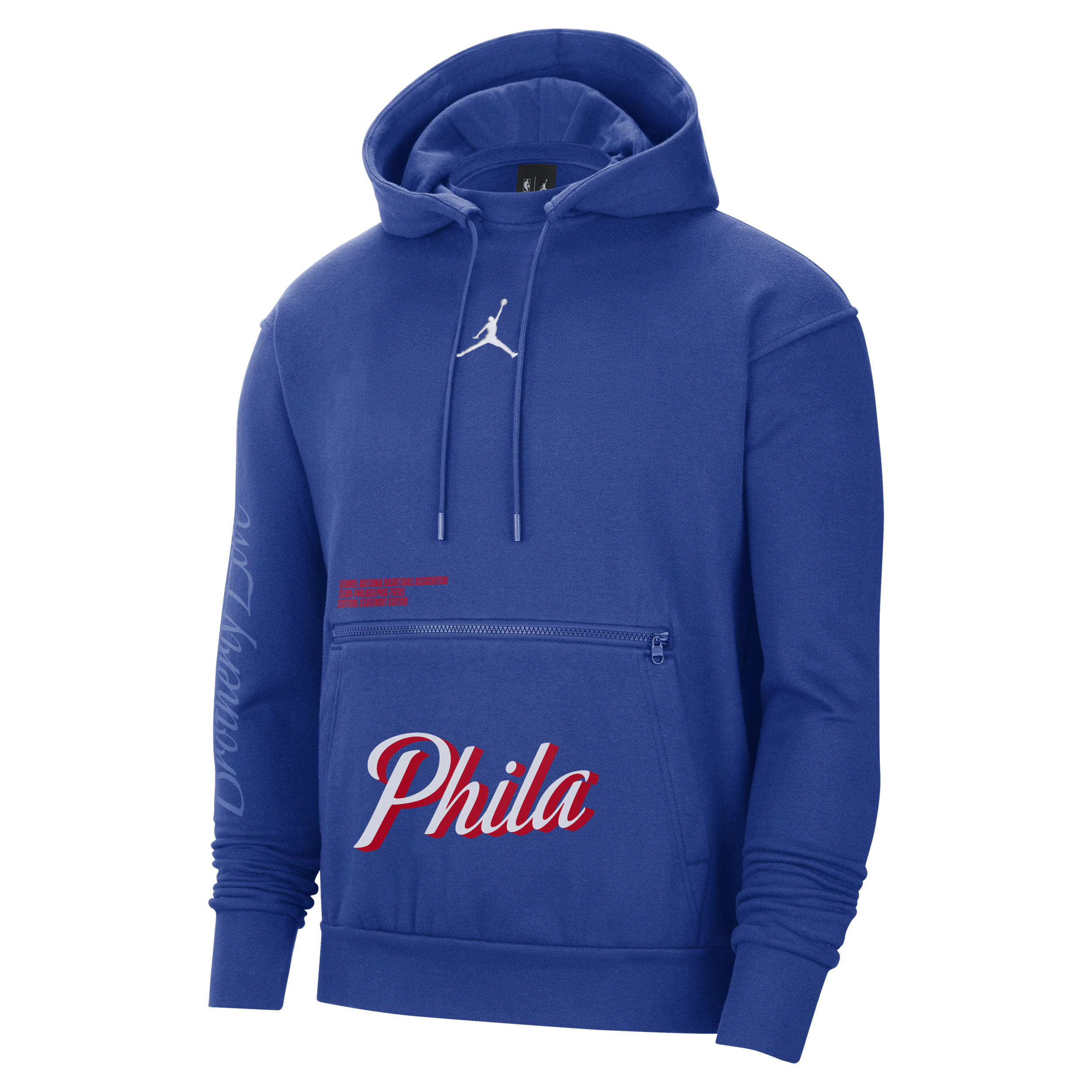 Jordan Men's Philadelphia 76ers Courtside Statement Edition  Nba Fleece Pullover Hoodie In Blue