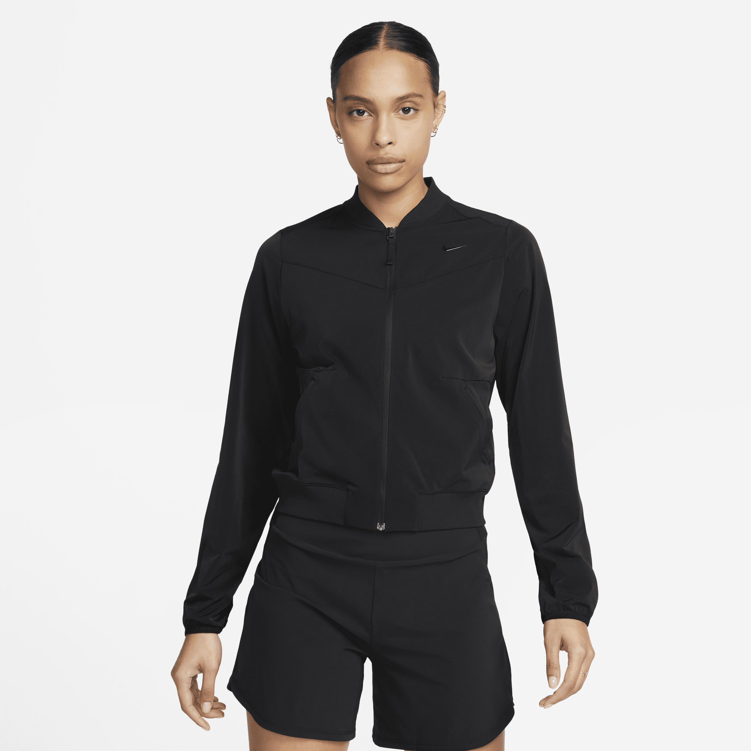 Nike Women's Dri-fit Bliss Bomber Jacket In Black