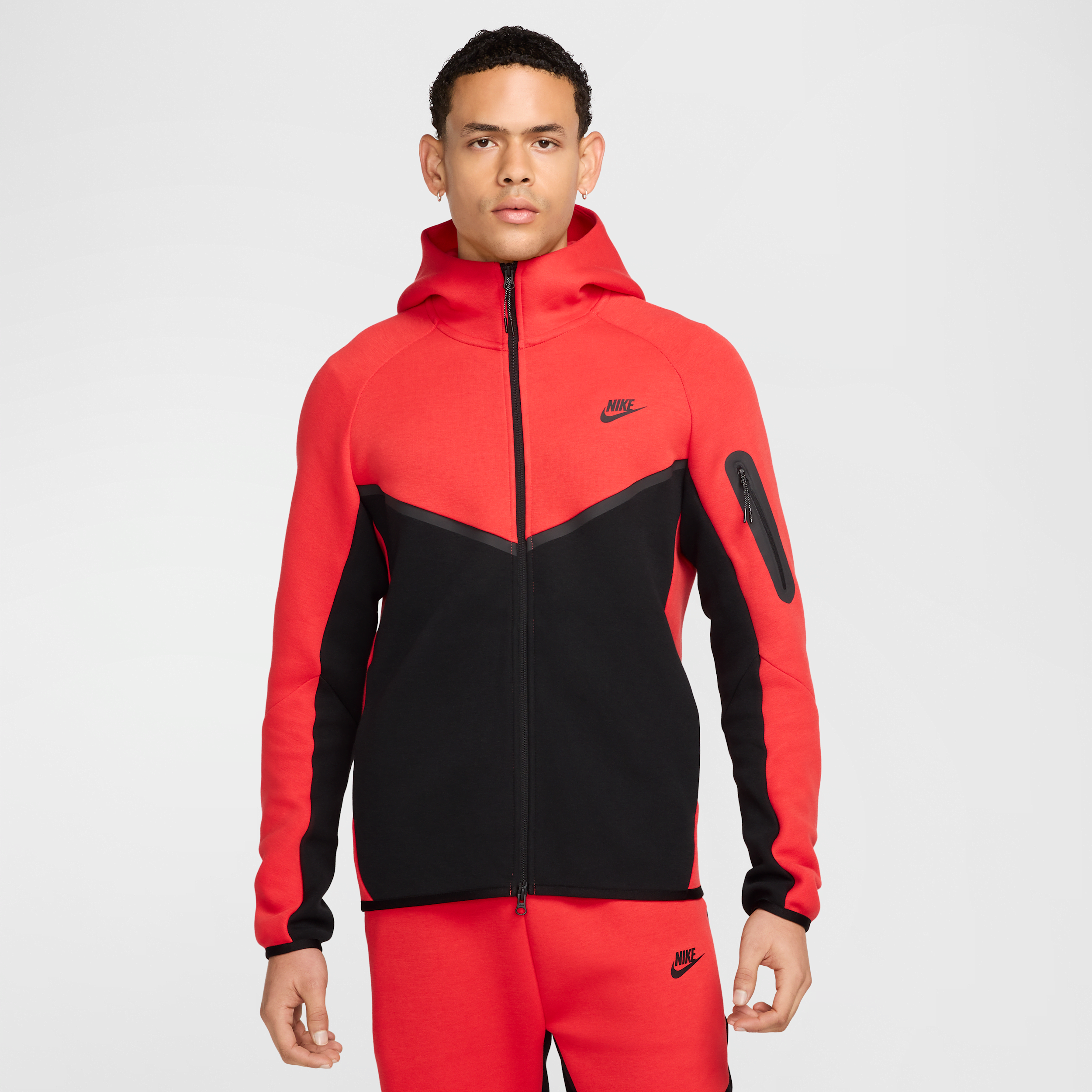 Nike Men's Tech Full-zip Windrunner Hoodie In Red
