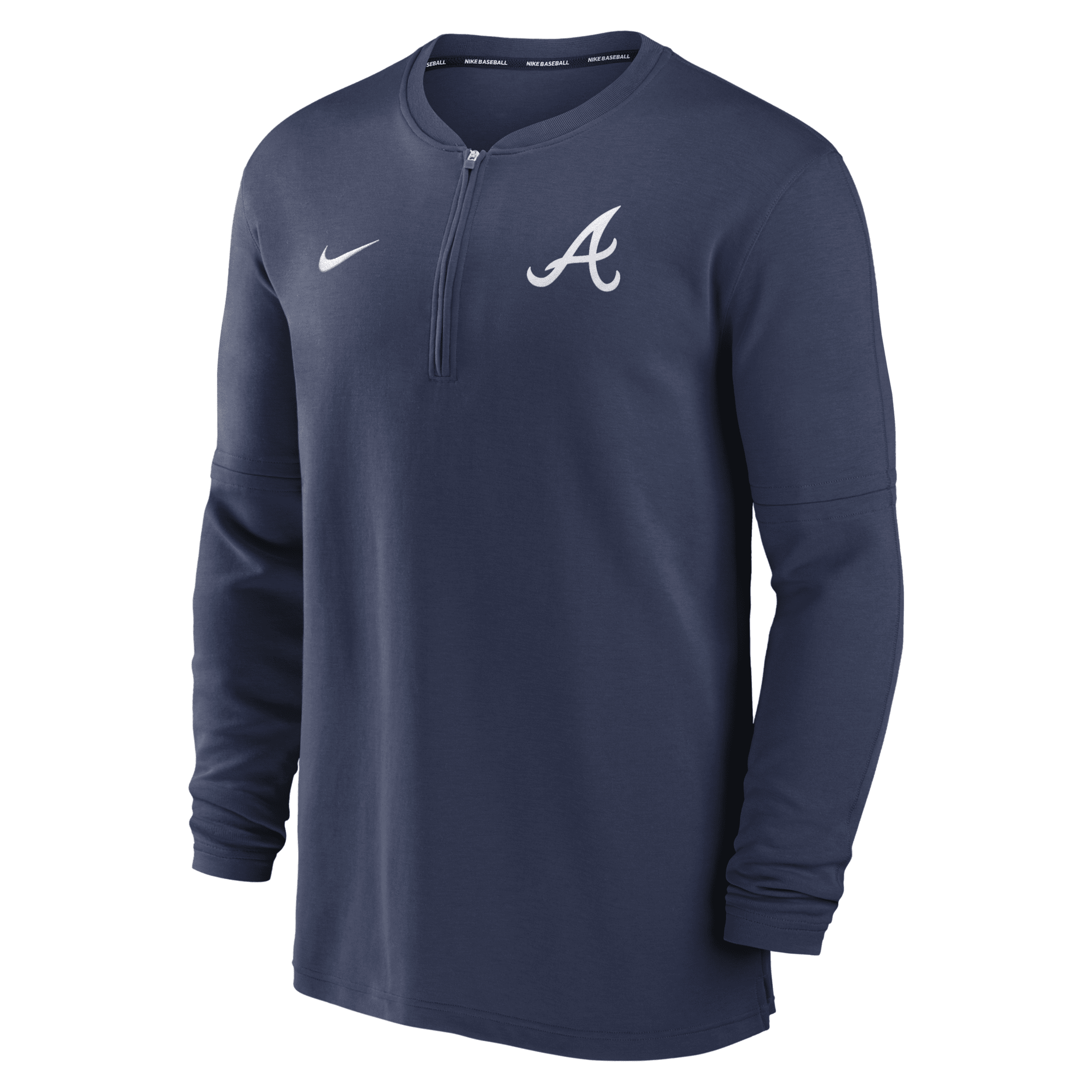 Nike Atlanta Braves Authentic Collection Game Time  Men's Dri-fit Mlb 1/2-zip Long-sleeve Top In Blue