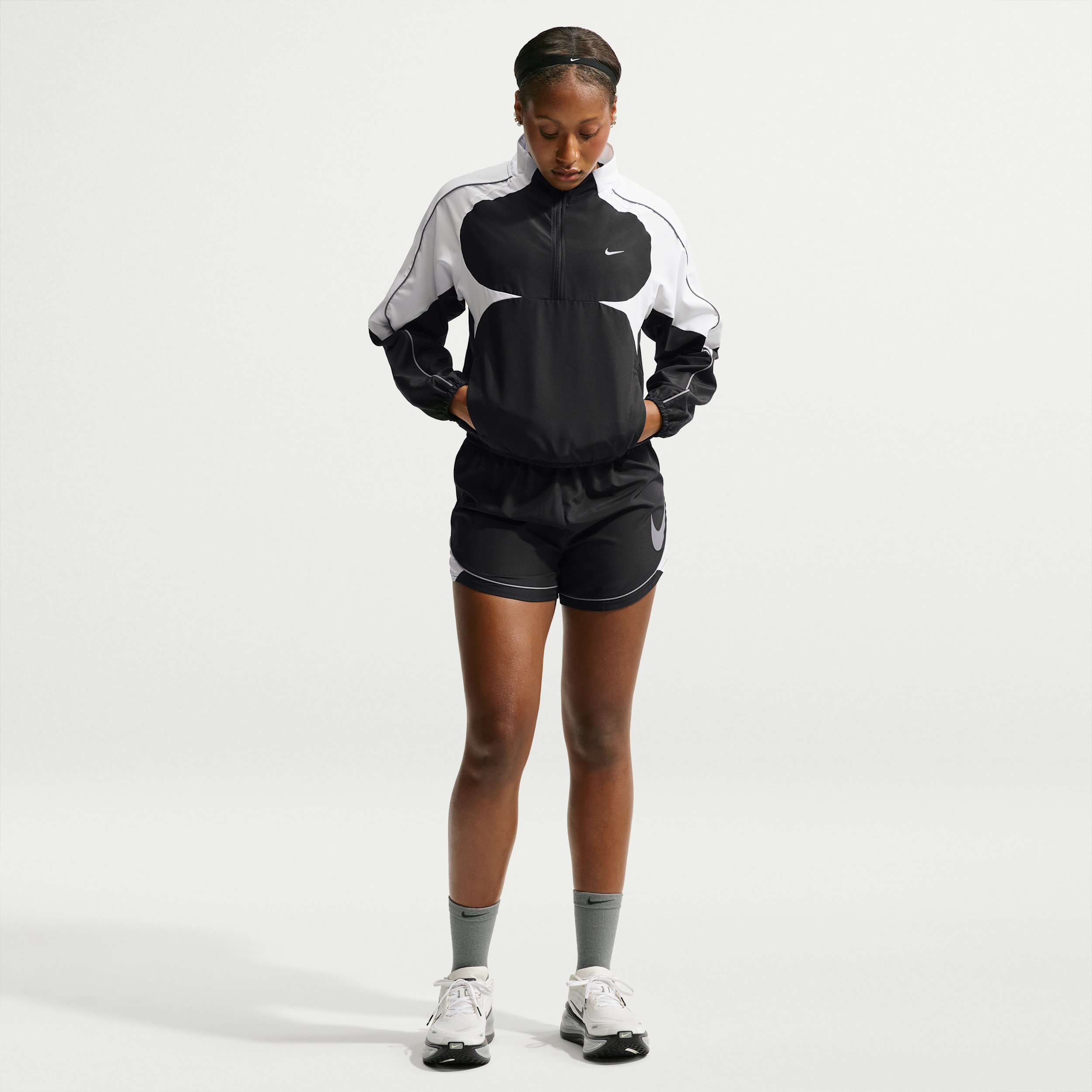 Nike Women's Swoosh Dri-fit Mid-rise Unlined Running Shorts In Black