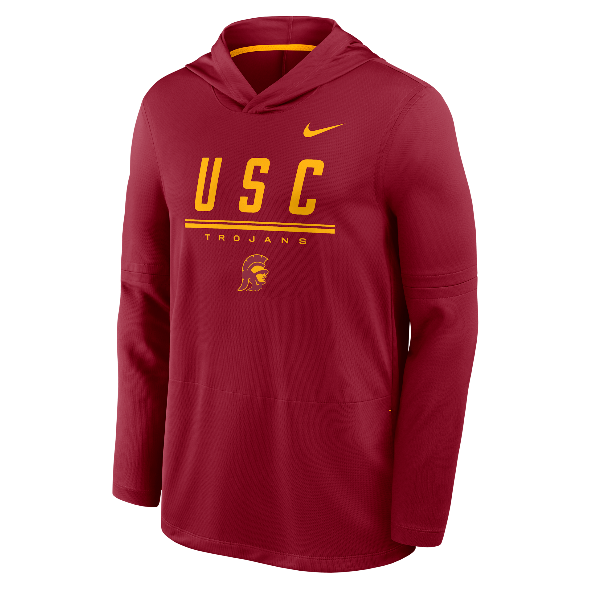 USC Sideline Nike Men's Dri-FIT College Long-Sleeve Hooded Top in Red | 03B908DBSCJ-594