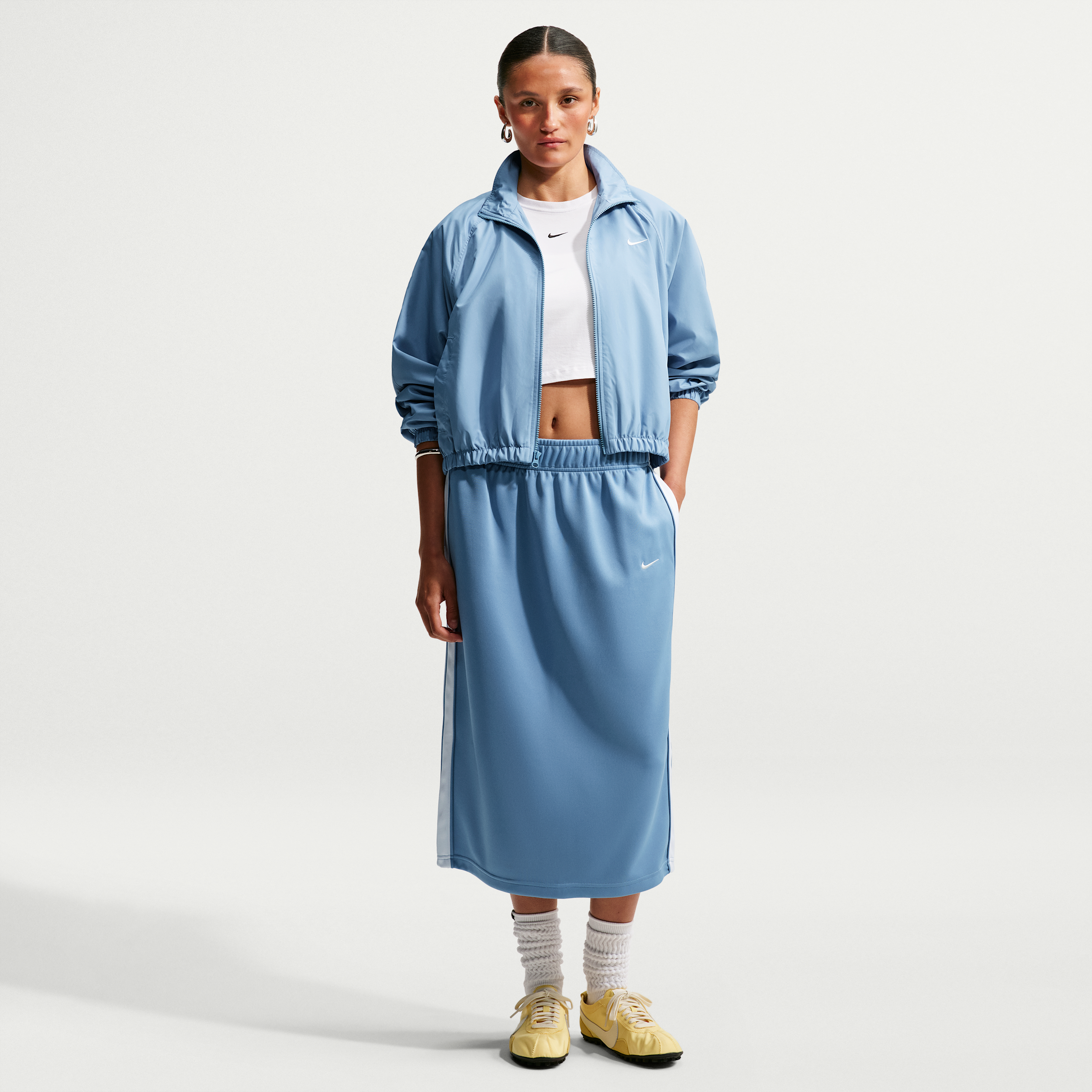 Women's Nike Sportswear Loose Midi Track Skirt in Blue | IO3378-486