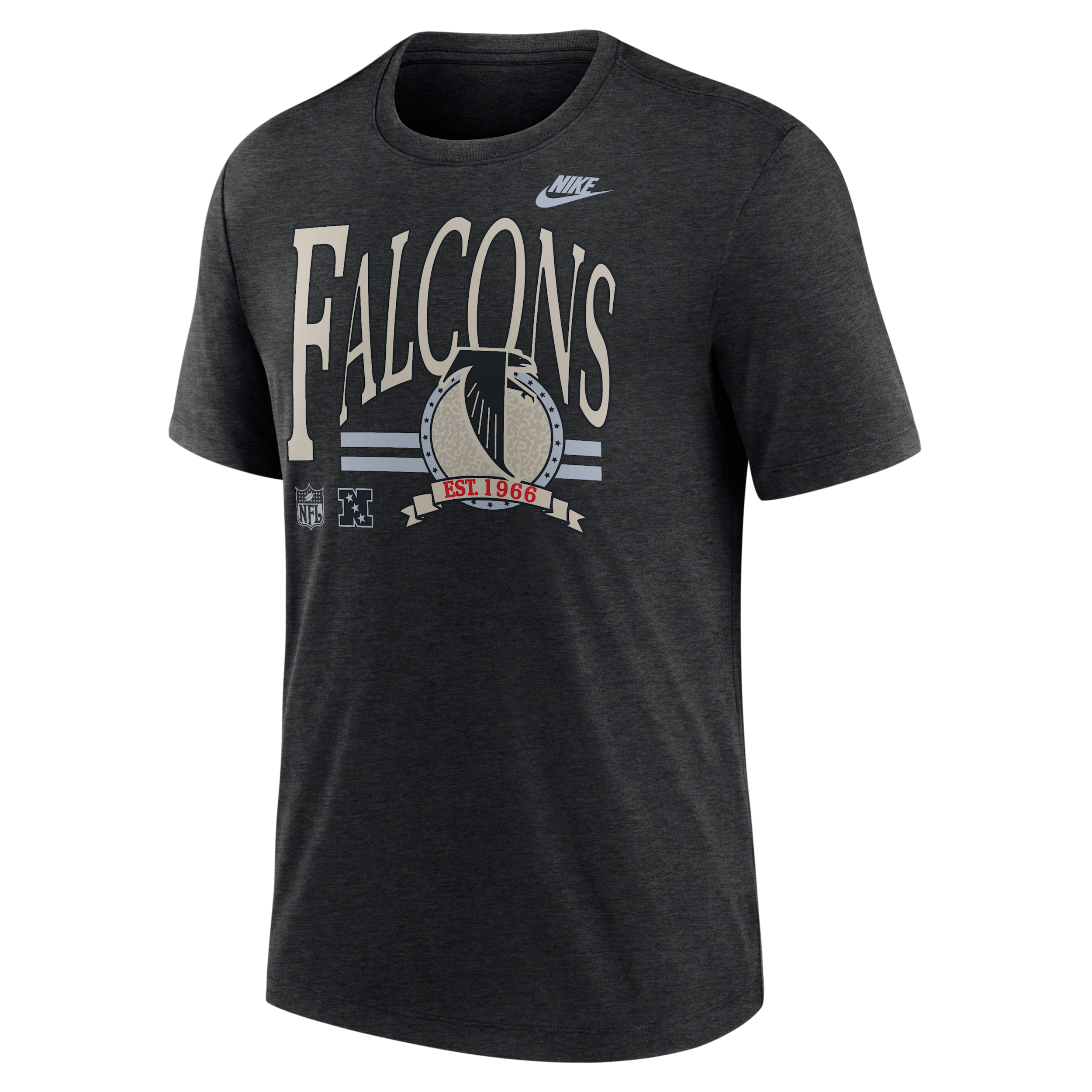 Nike Men's Atlanta Falcons Rewind Tri-Blend Vintage T-Shirt - Heather Black