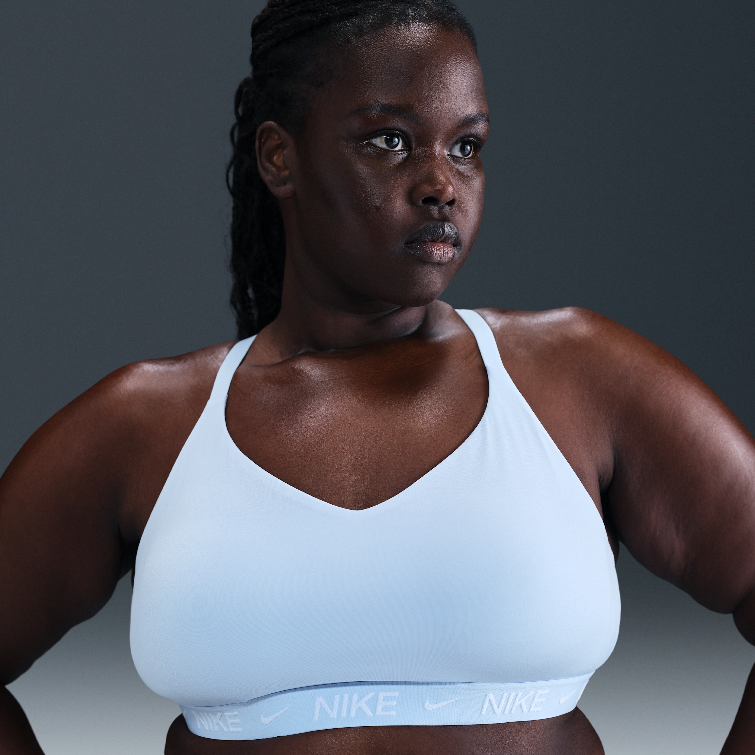 Nike Women's Indy Light Support Padded Adjustable Sports Bra (plus Size) In Blue