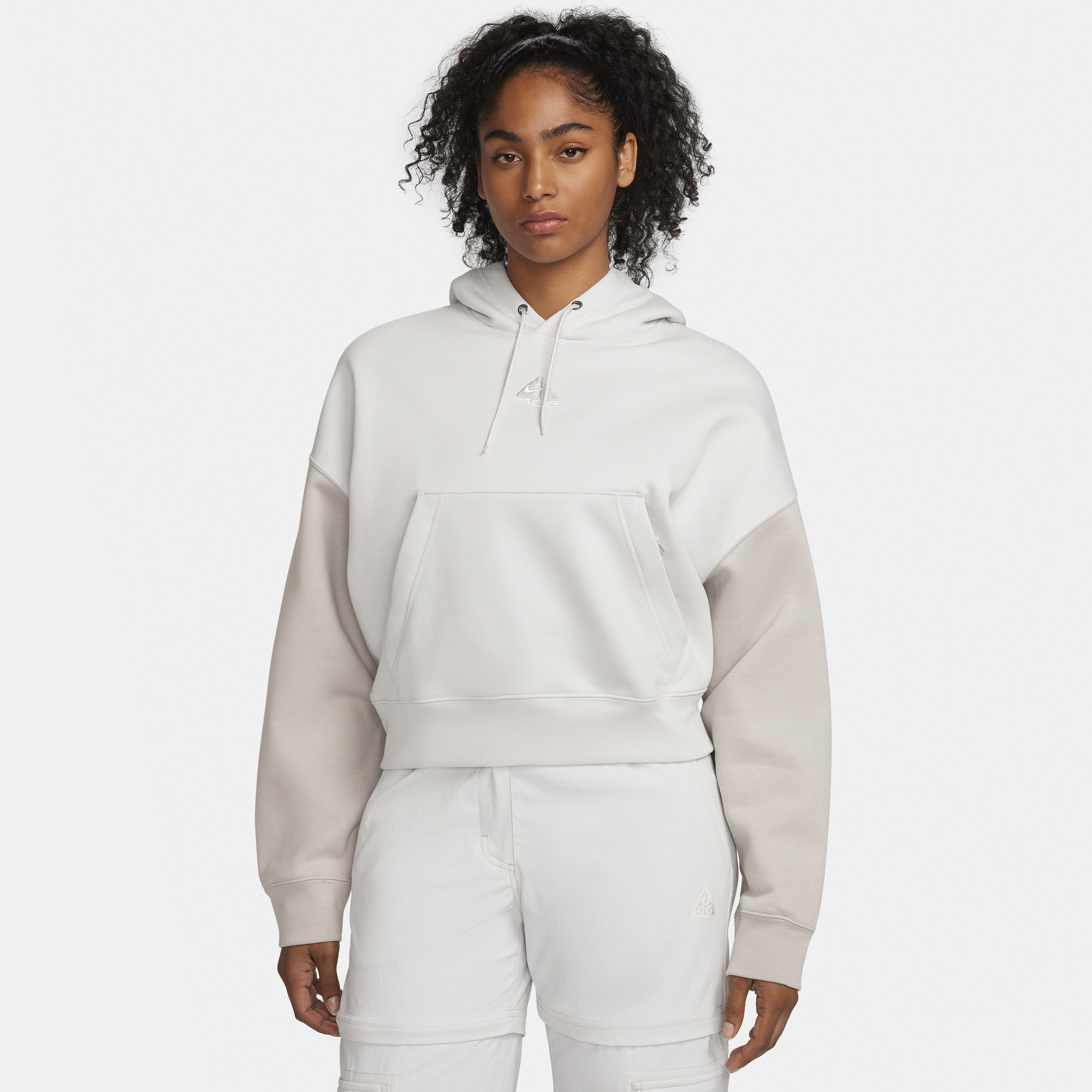 Nike Women's  Acg Therma-fit "tuff Knit" Fleece Hoodie In Grey