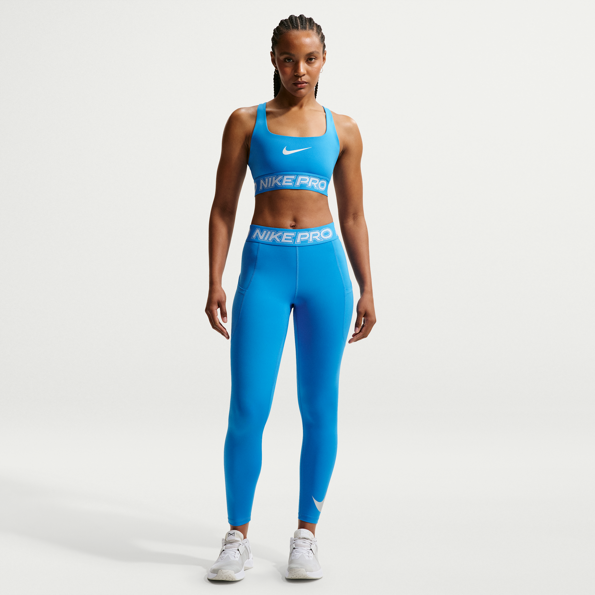 Women's Nike Pro Mid-Rise 7/8 Leggings in Blue | IB9142-435