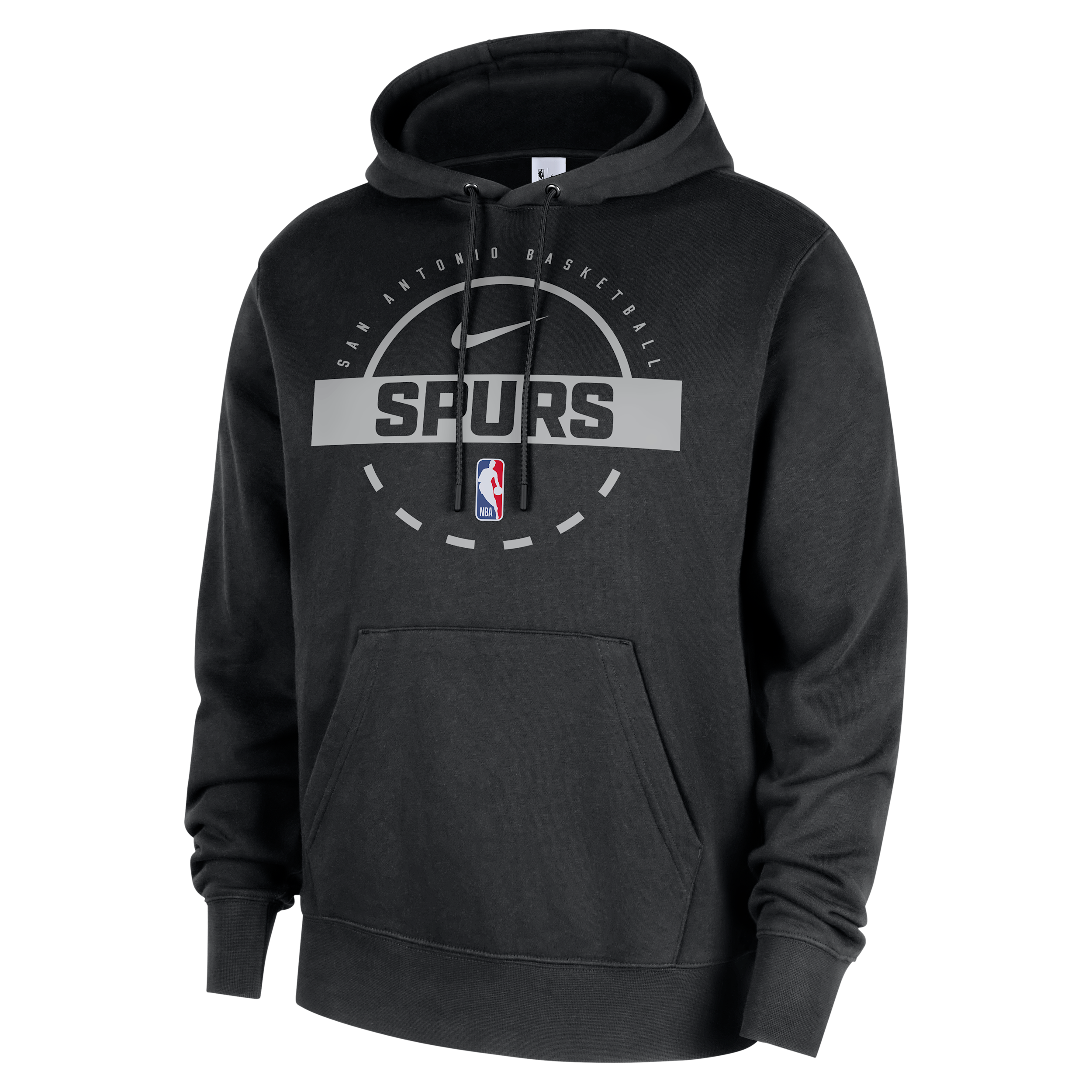 Nike San Antonio Spurs Club  Men's Nba Practice Pullover Hoodie In Black