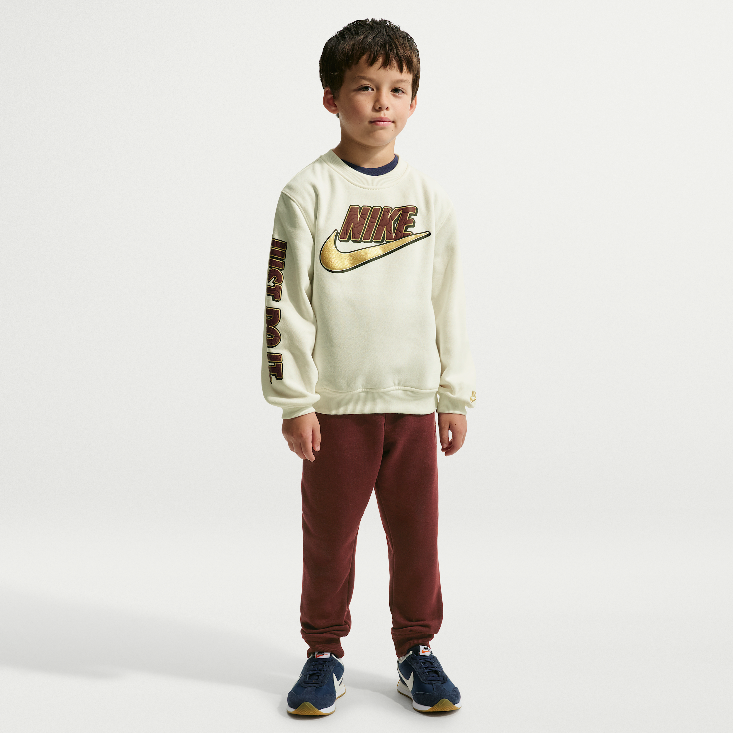 Nike Boys' 4-7 Frost Futura Long-Sleeve Fleece Top and Pants, 2-Piece Set - Mystic Dates