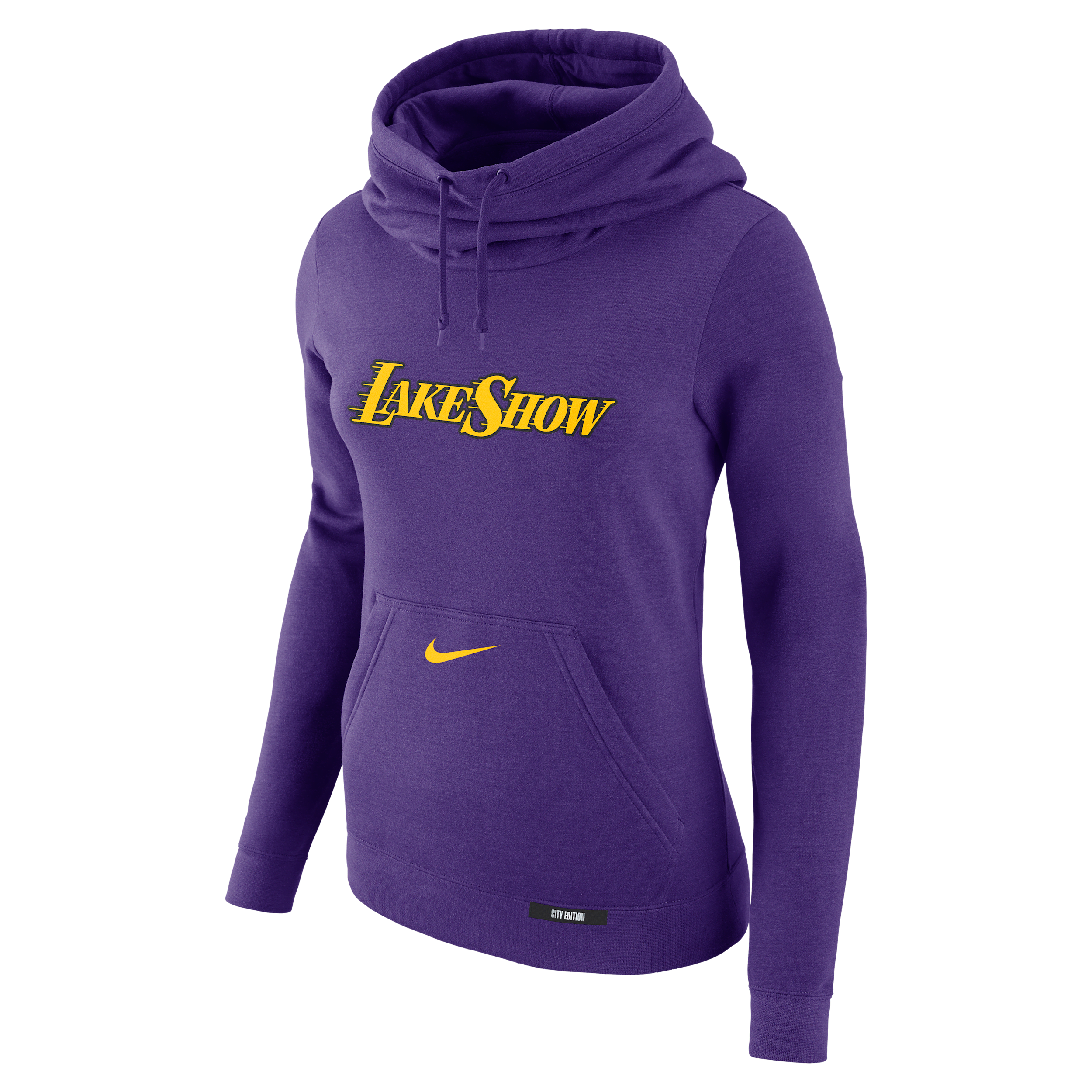 Nike Los Angeles Lakers Club City Edition Women's Nba Fleece Funnel-neck Hoodie In Purple