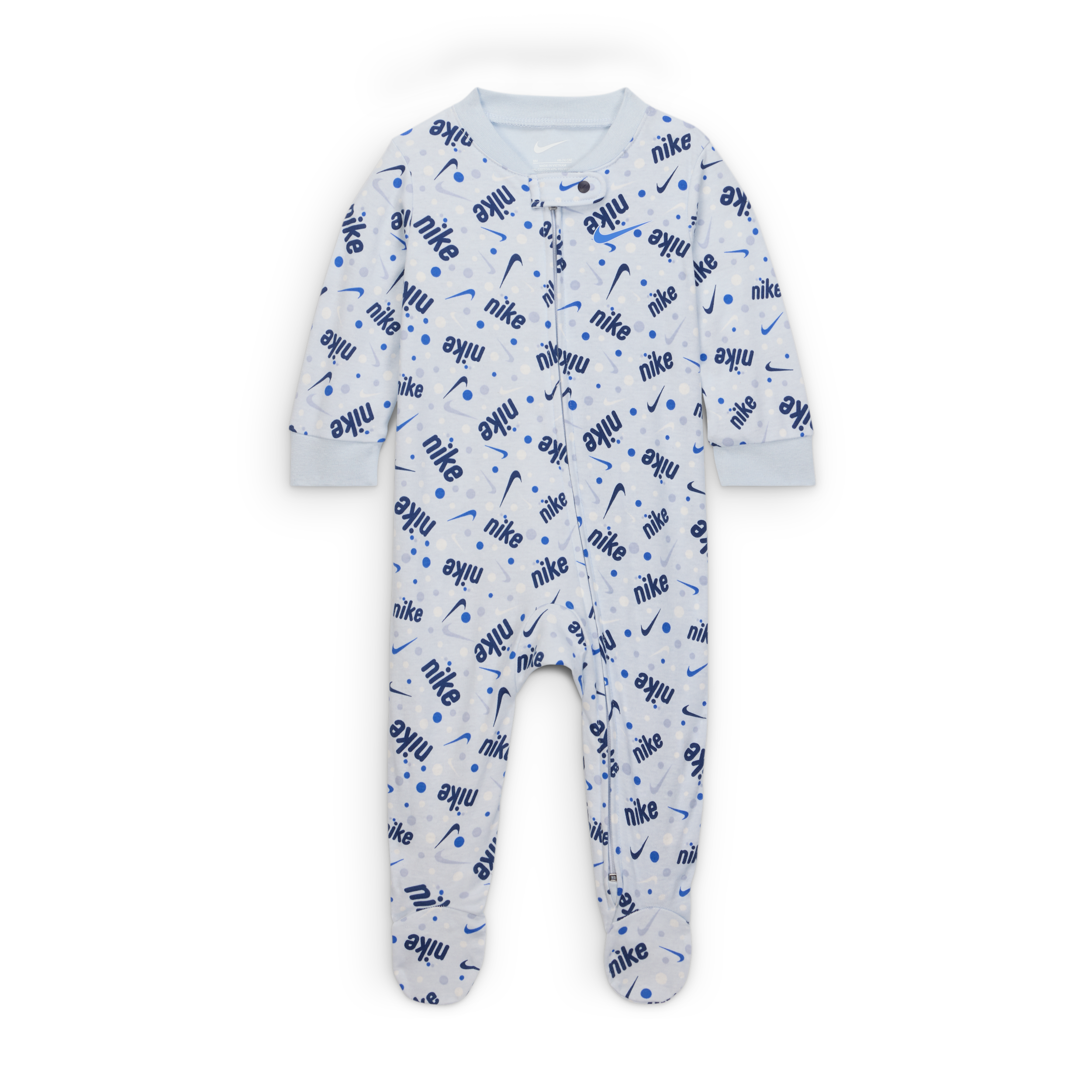 Nike Play For All Baby (0-) Printed Footed Coverall In Gray