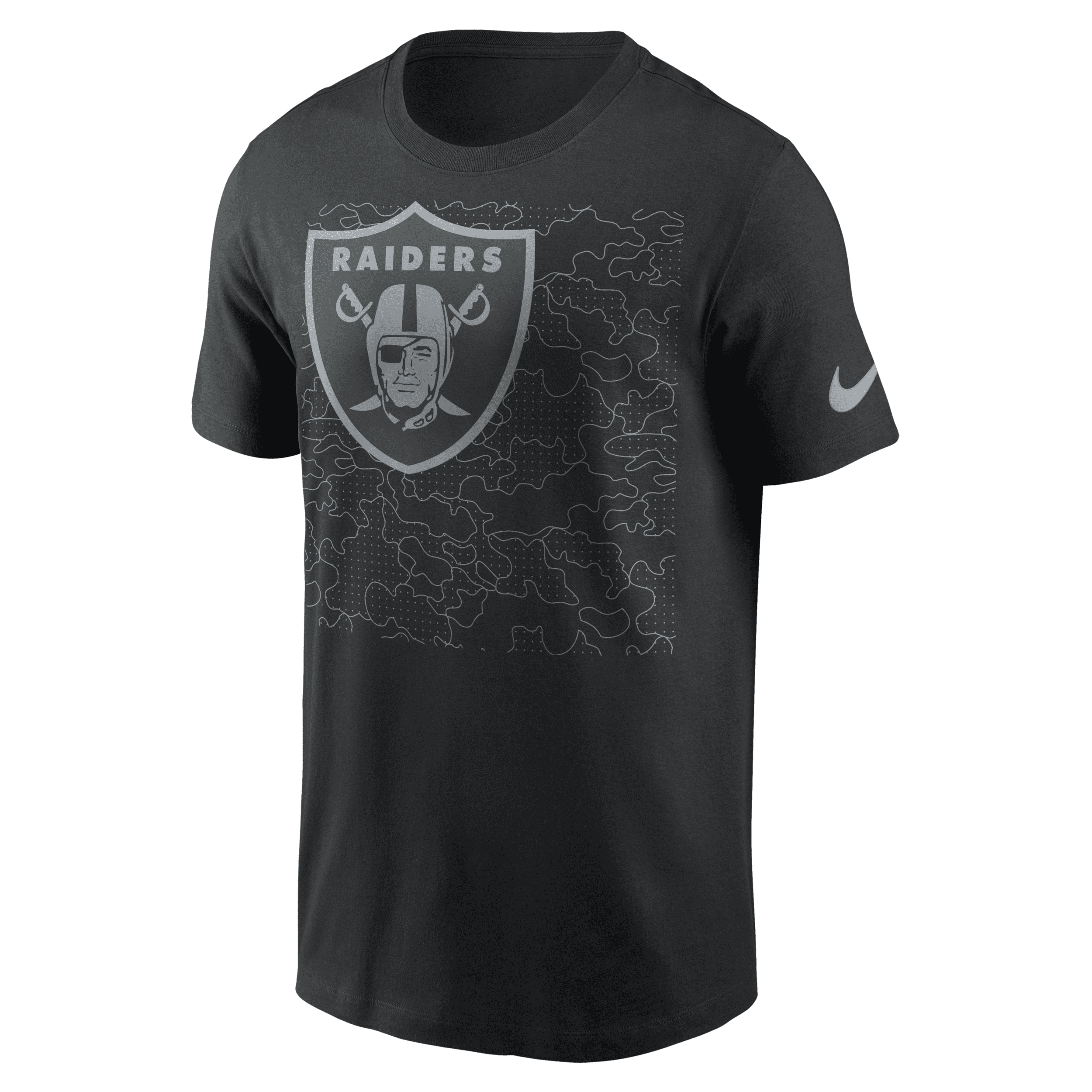 Shop Nike Men's Rflctv Logo (nfl Las Vegas Raiders) T-shirt In Black