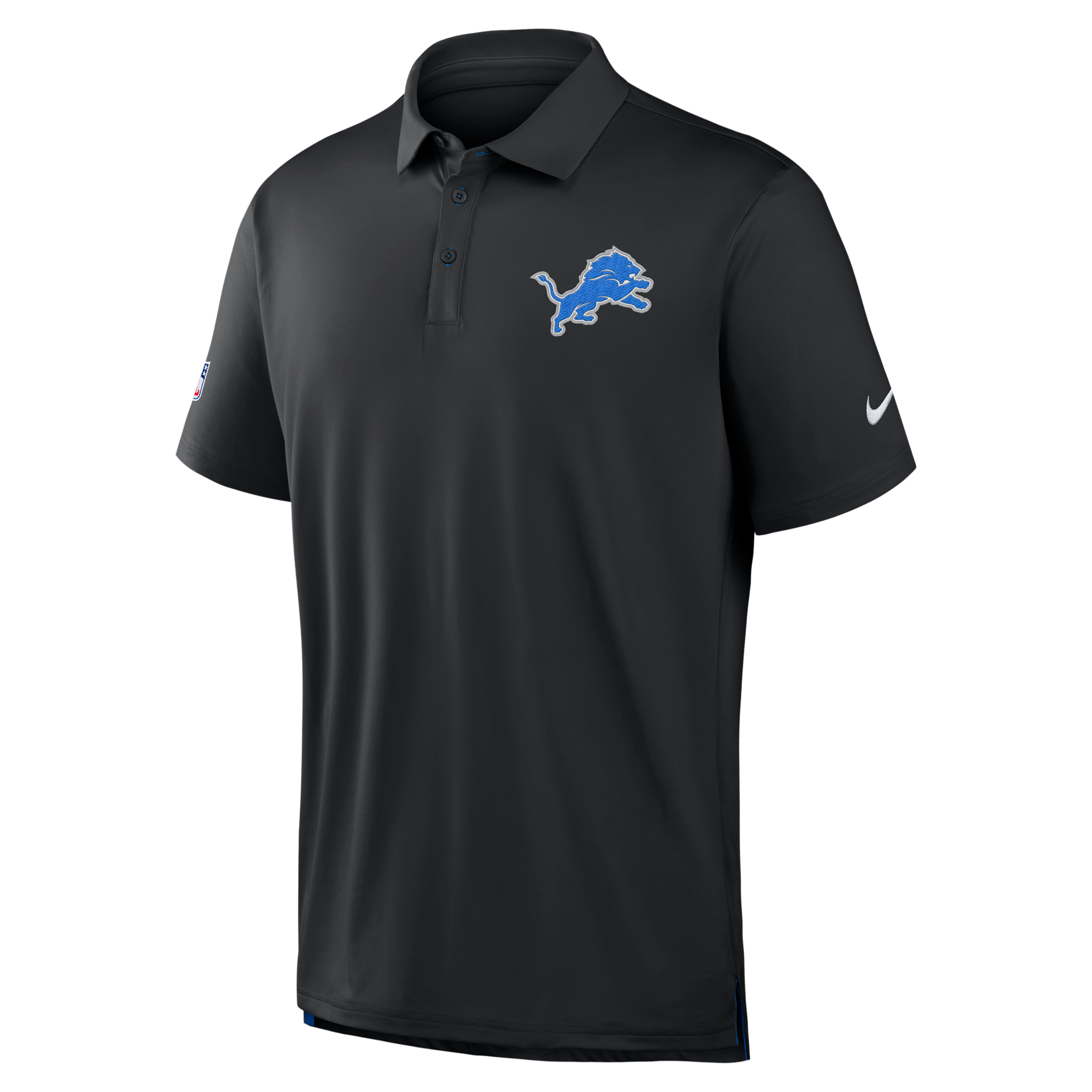 Nike Men's Black Detroit Lions Sideline Powerful Blocking Dri-fit Tour Polo shirt - Black