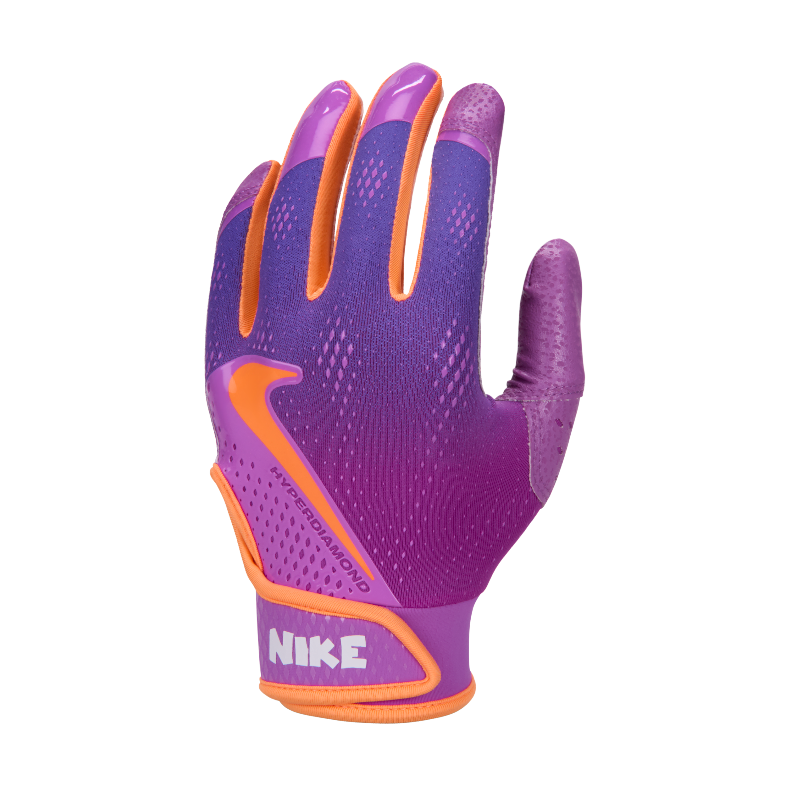 Nike Girls' Hyperdiamond 3.0 Softball Batting Gloves, Large, Blue/Orange