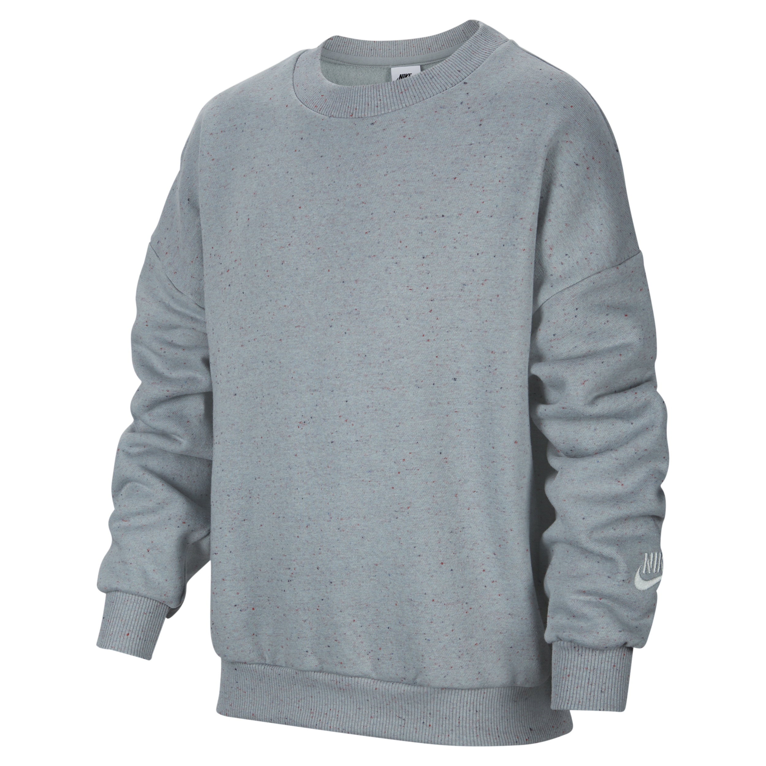 Shop Nike Sportswear Icon Fleece Big Kids' Oversized Sweatshirt In Grey