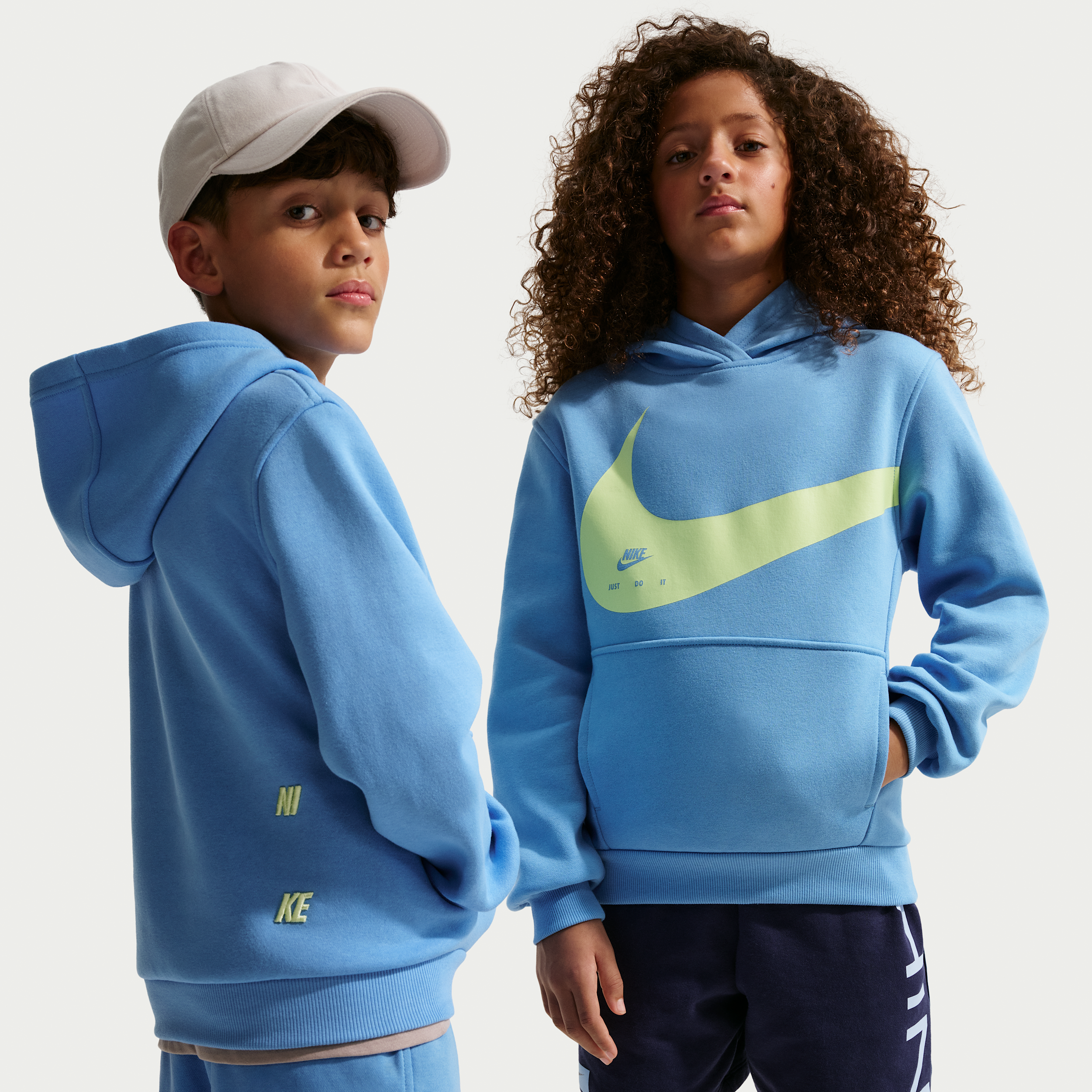 Nike Sportswear Club Big Kids' Hoodie in Blue | IF2318-412