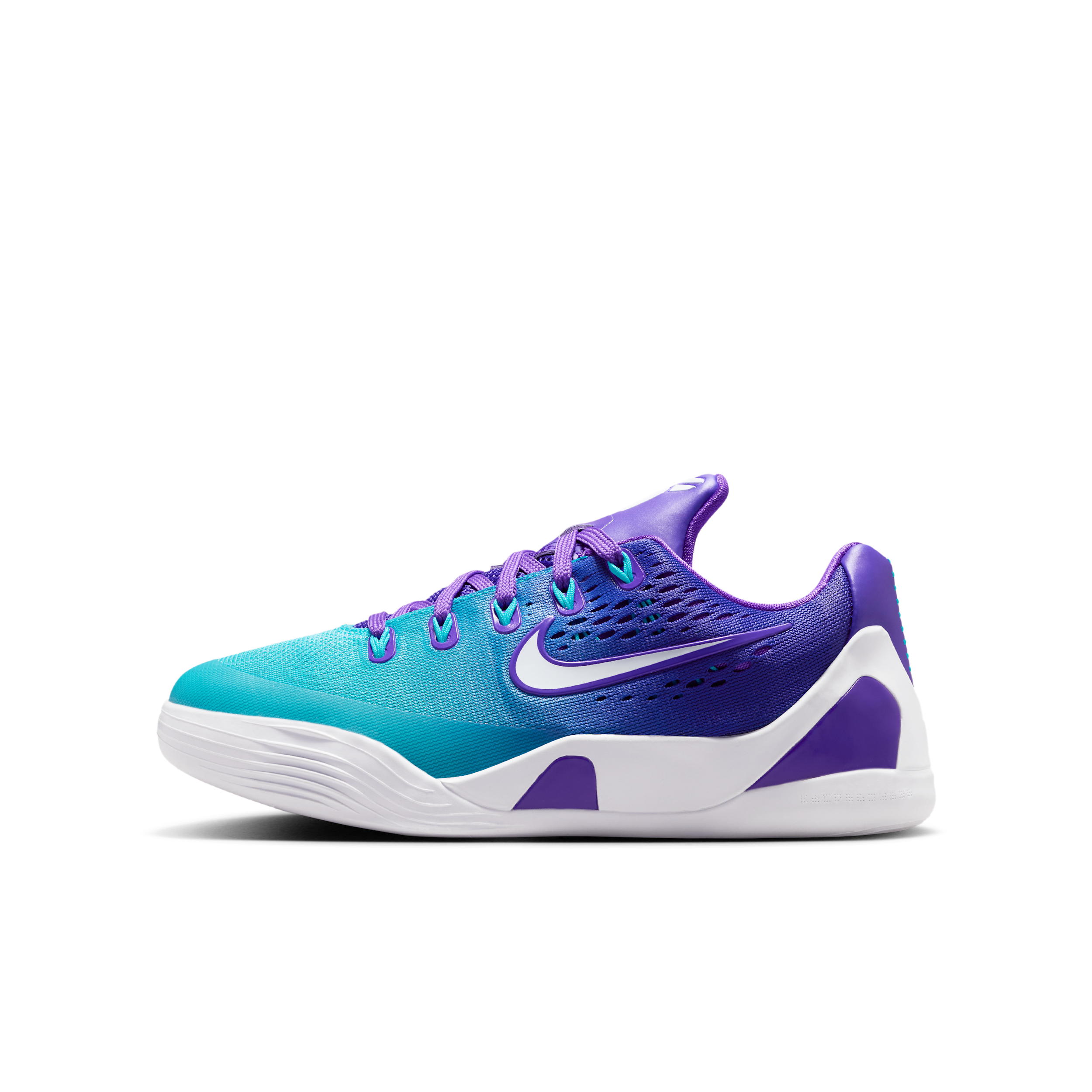 Boys Nike Kobe IX Low EM - Boys' Grade School Shoes White/Blue Lagoon/Fierce Purple Size 04.0