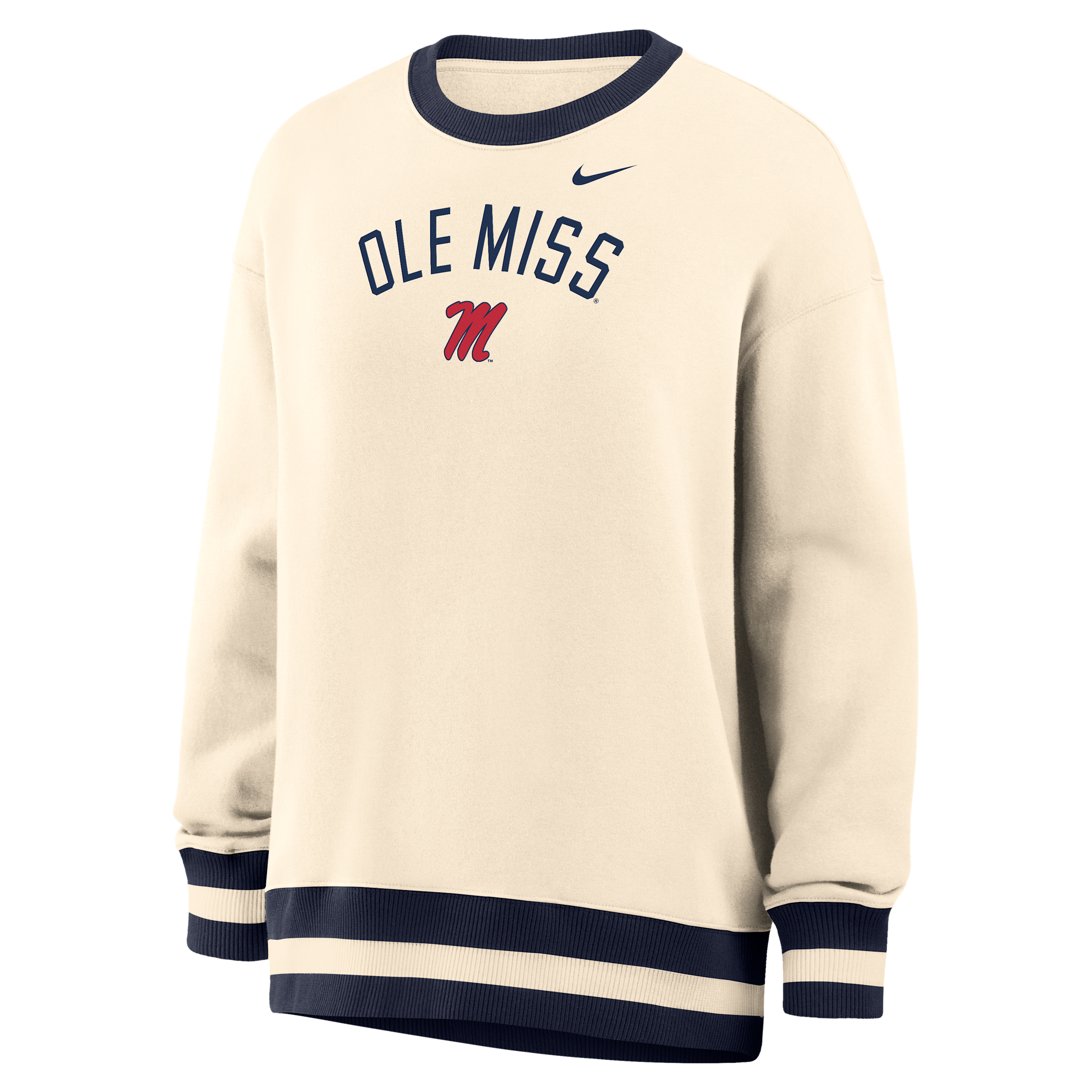 Nike Women's Phoenix (University of Mississippi) Oversized Crew-Neck Sweatshirt in Brown | IV9363-120
