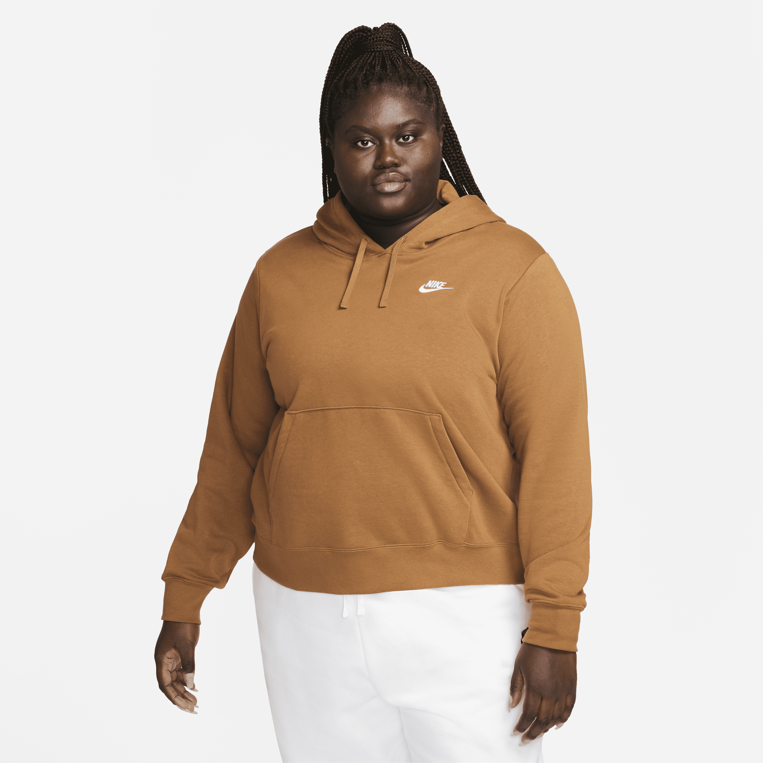 Nike Women's  Sportswear Club Fleece Pullover Hoodie (plus Size) In Brown