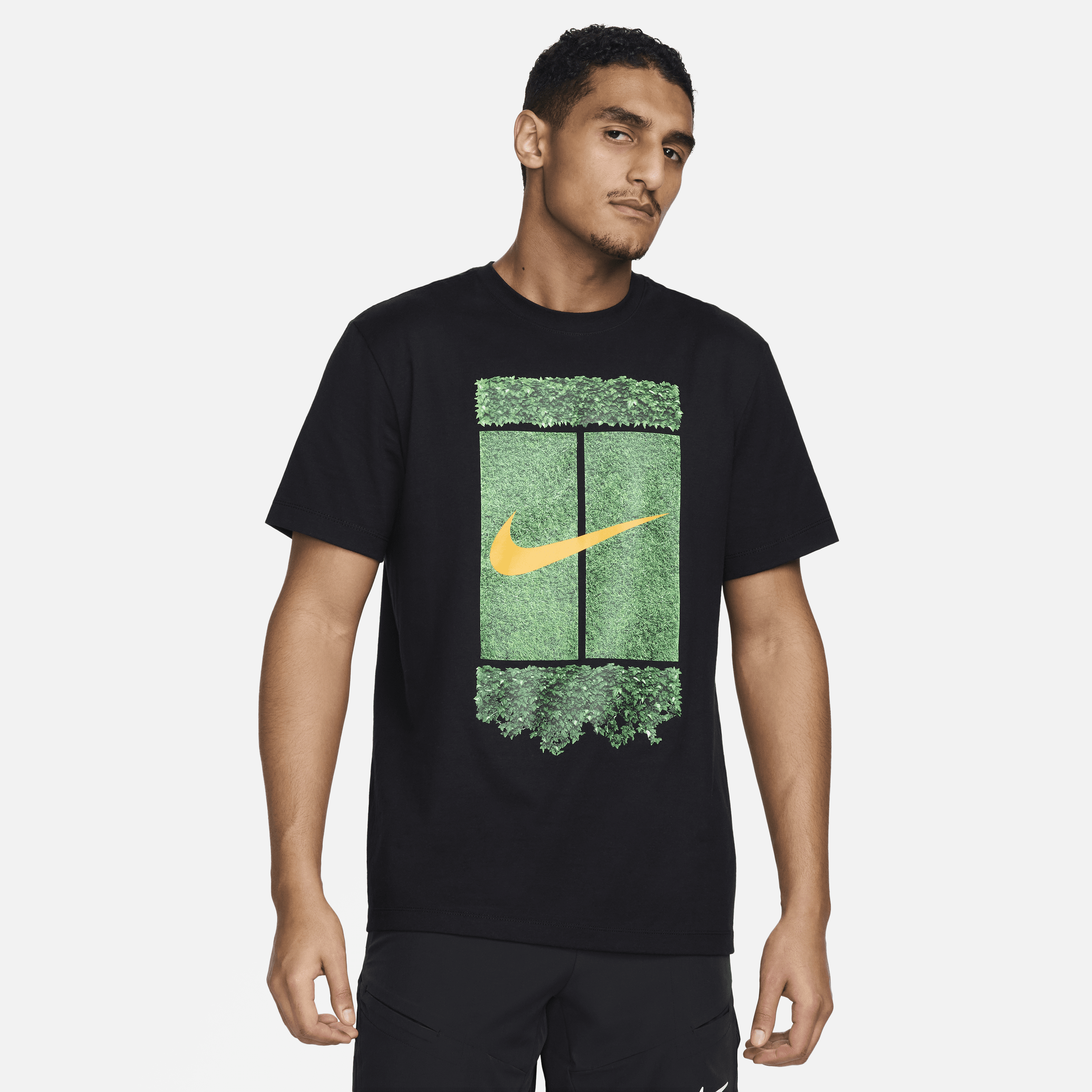 Shop Nike Men's Court Tennis T-shirt In Black