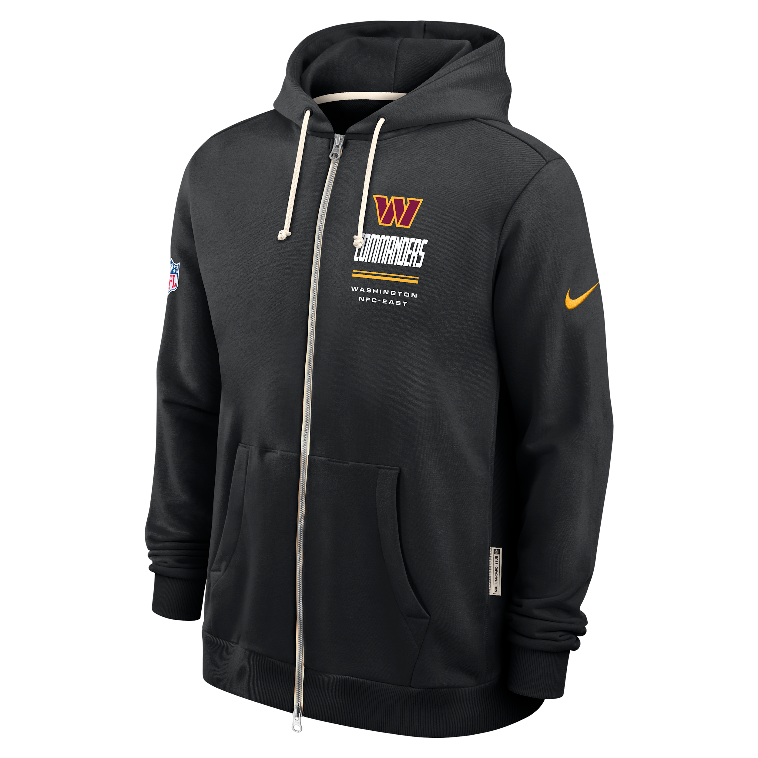Nike Men's Black Washington Commanders Sideline Standard Issue Quarterback Scramble Dri-fit Full-Zip Hoodie - Black