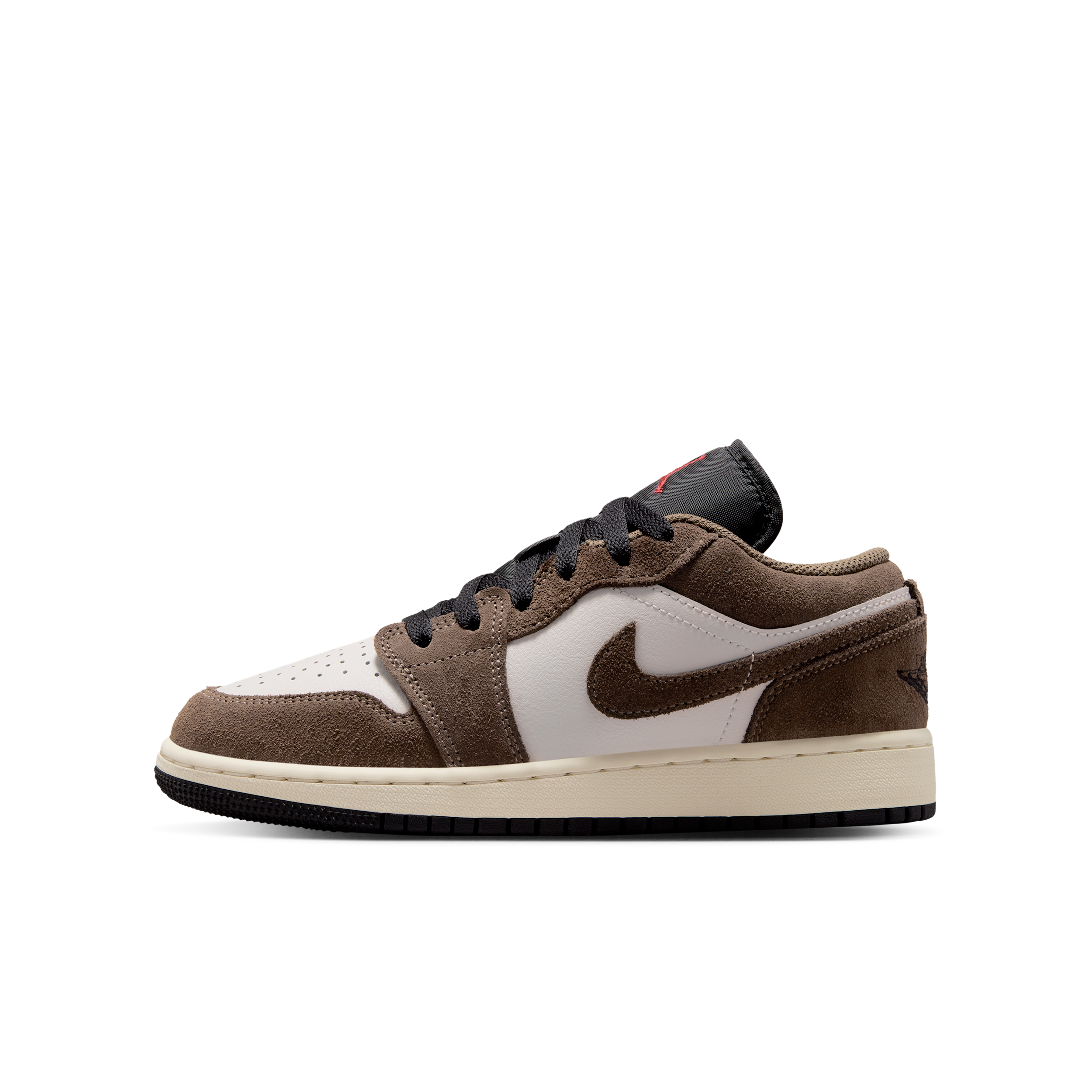 Jordan Kids' Grade School Air Jordan 1 Low Basketball Shoes, Size 5, Palomino/Black/Red