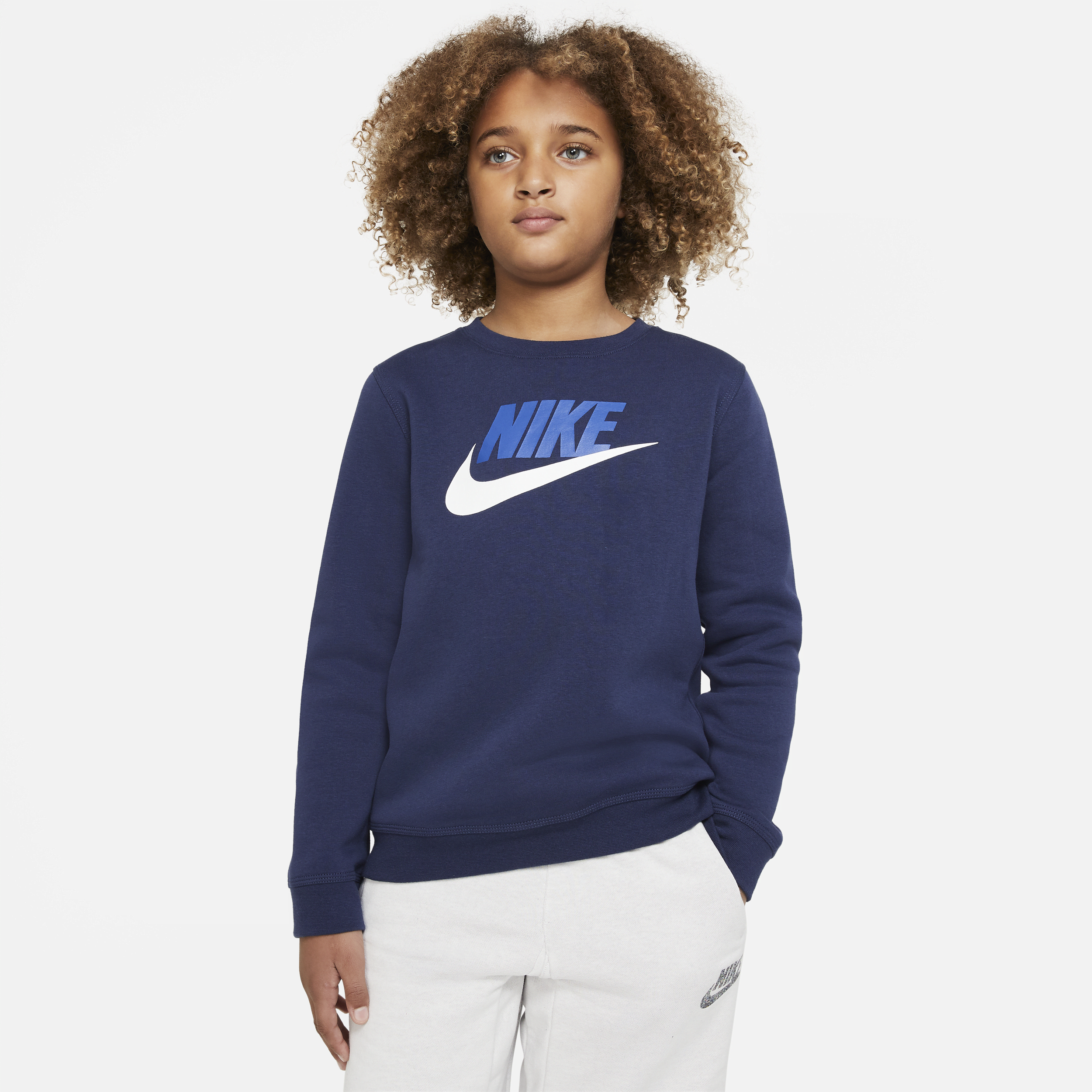 Nike Sportswear Club Fleece Big Kids' (boys') Crew In Blue