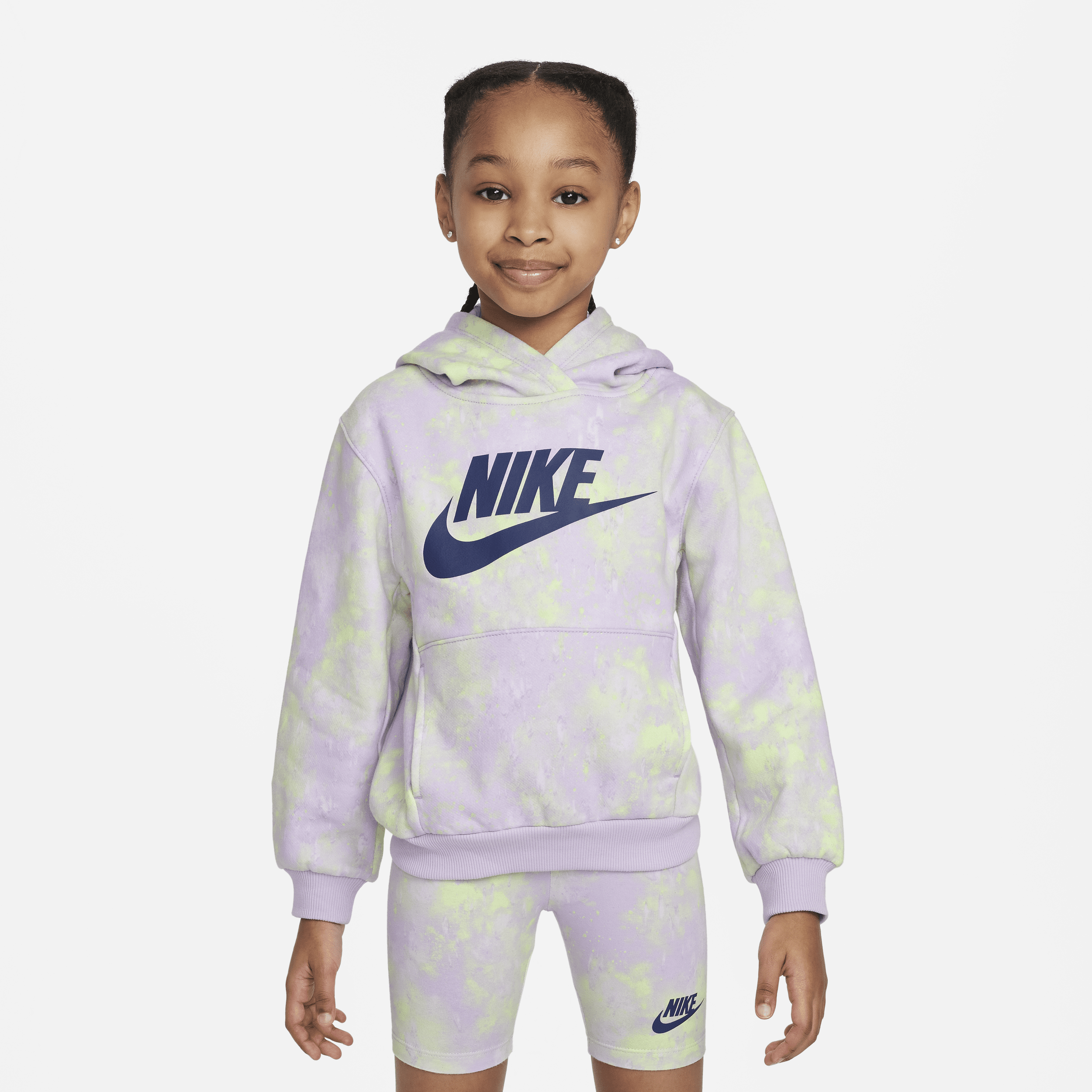 Nike Little Kids' Printed Club Pullover In Purple