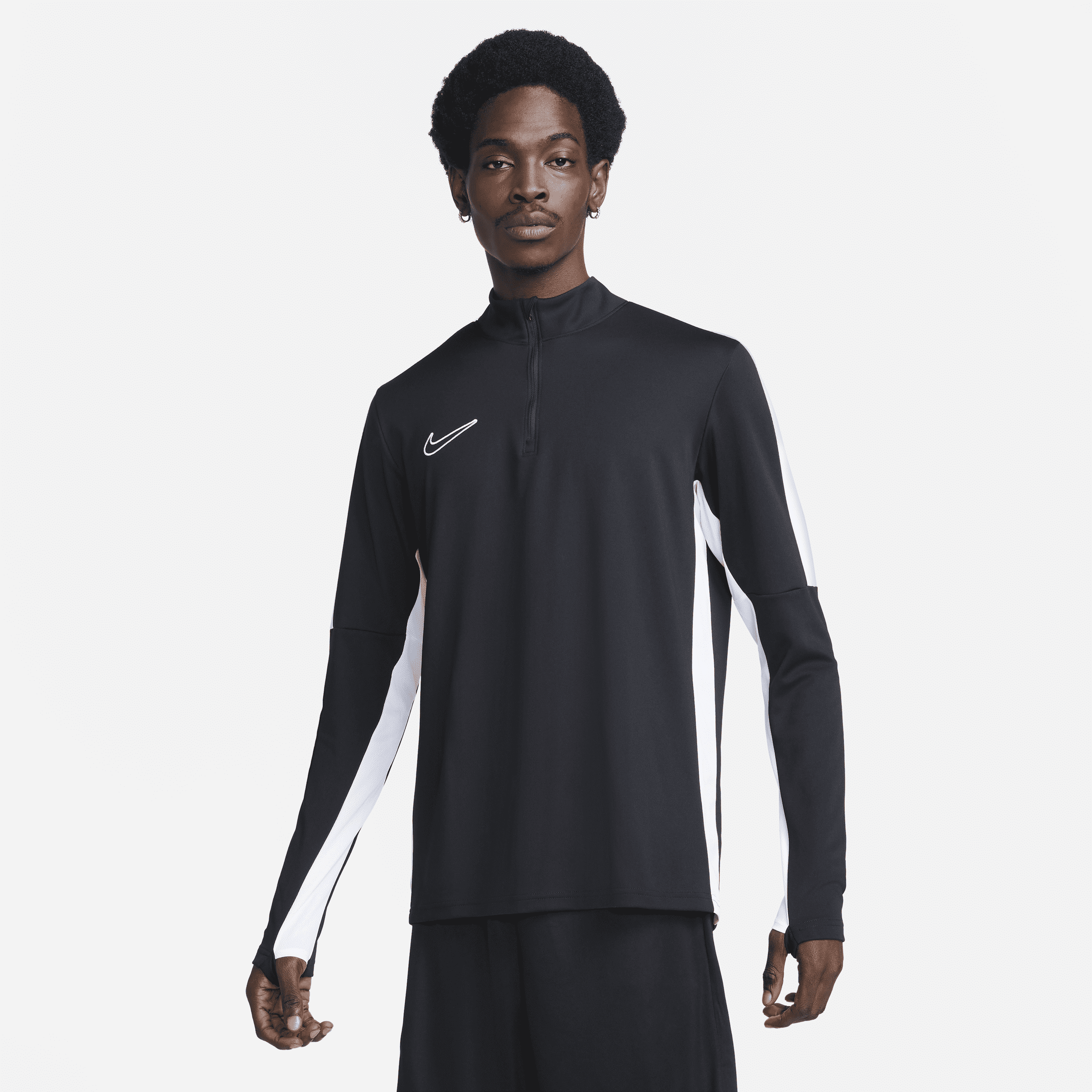 Shop Nike Men's Academy Dri-fit 1/2-zip Soccer Top In Black